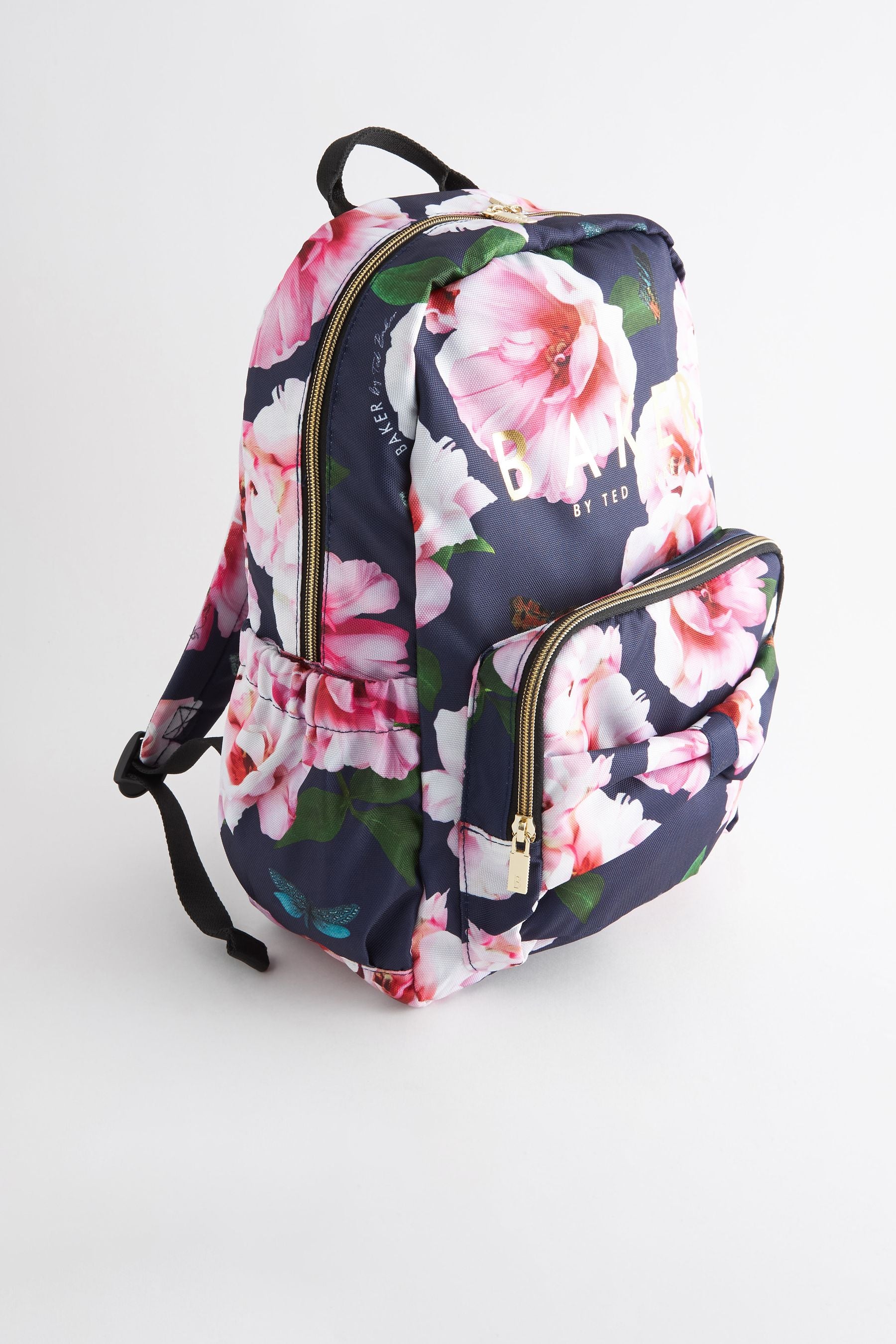 Navy Baker by Ted Baker Girls Navy Back to School Floral Backpack with Pencil Case