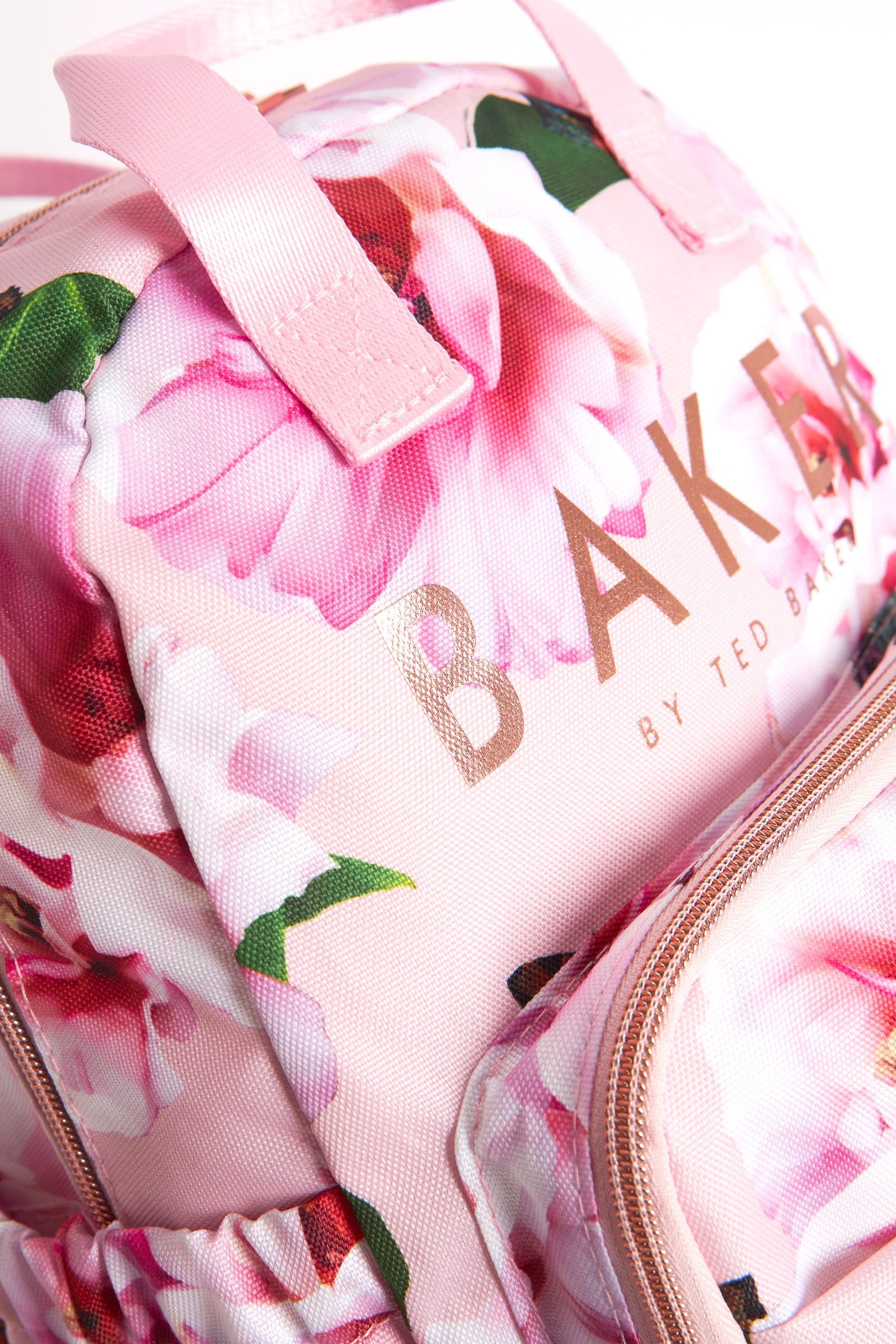 Pink Baker by Ted Baker Girls Back to School Pink Floral Backpack with Pencil Case