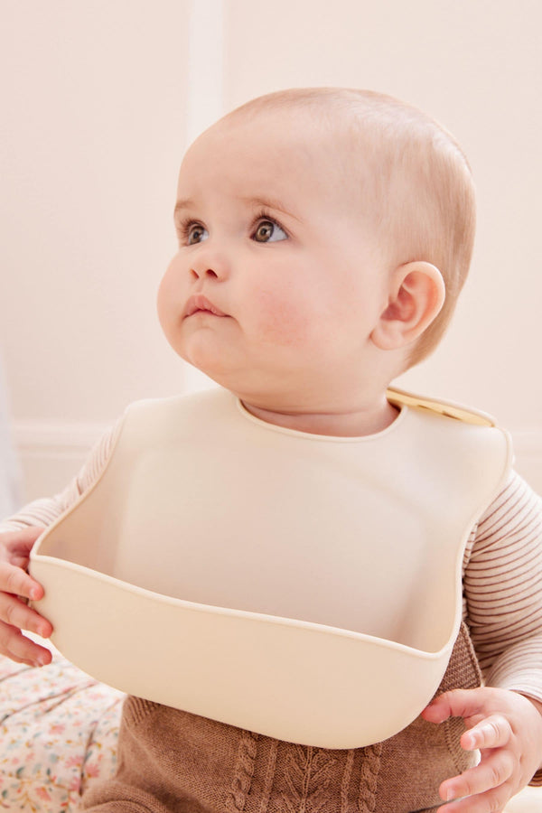 Neutral Mink Brown Silicone Bib