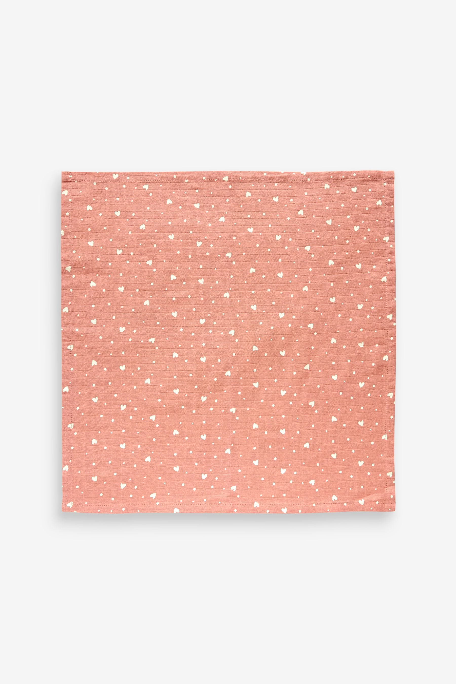 Pink Teddy Baby Muslin Cloths 4 Packs