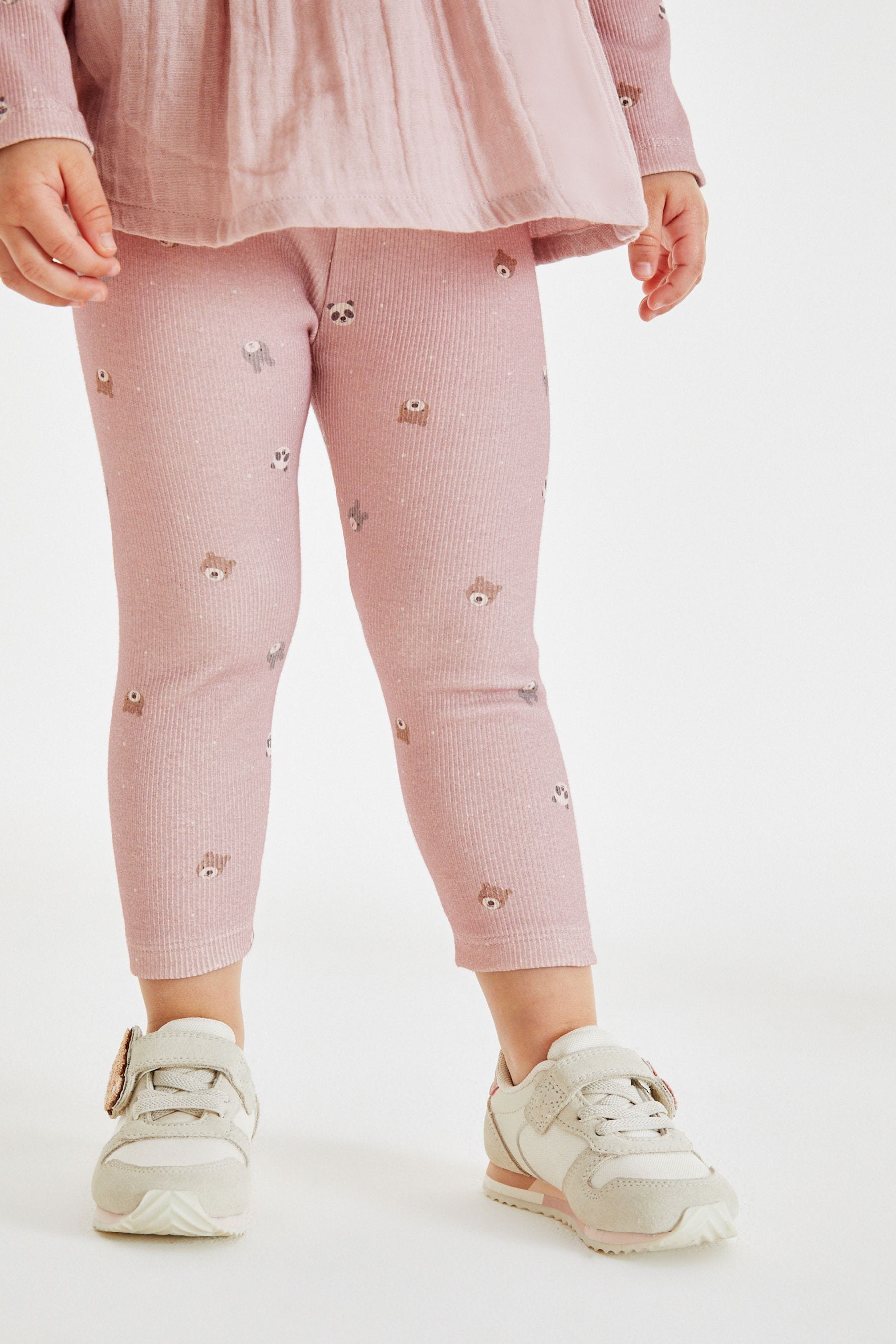 Pink Animal Rib Jersey Leggings (3mths-7yrs)