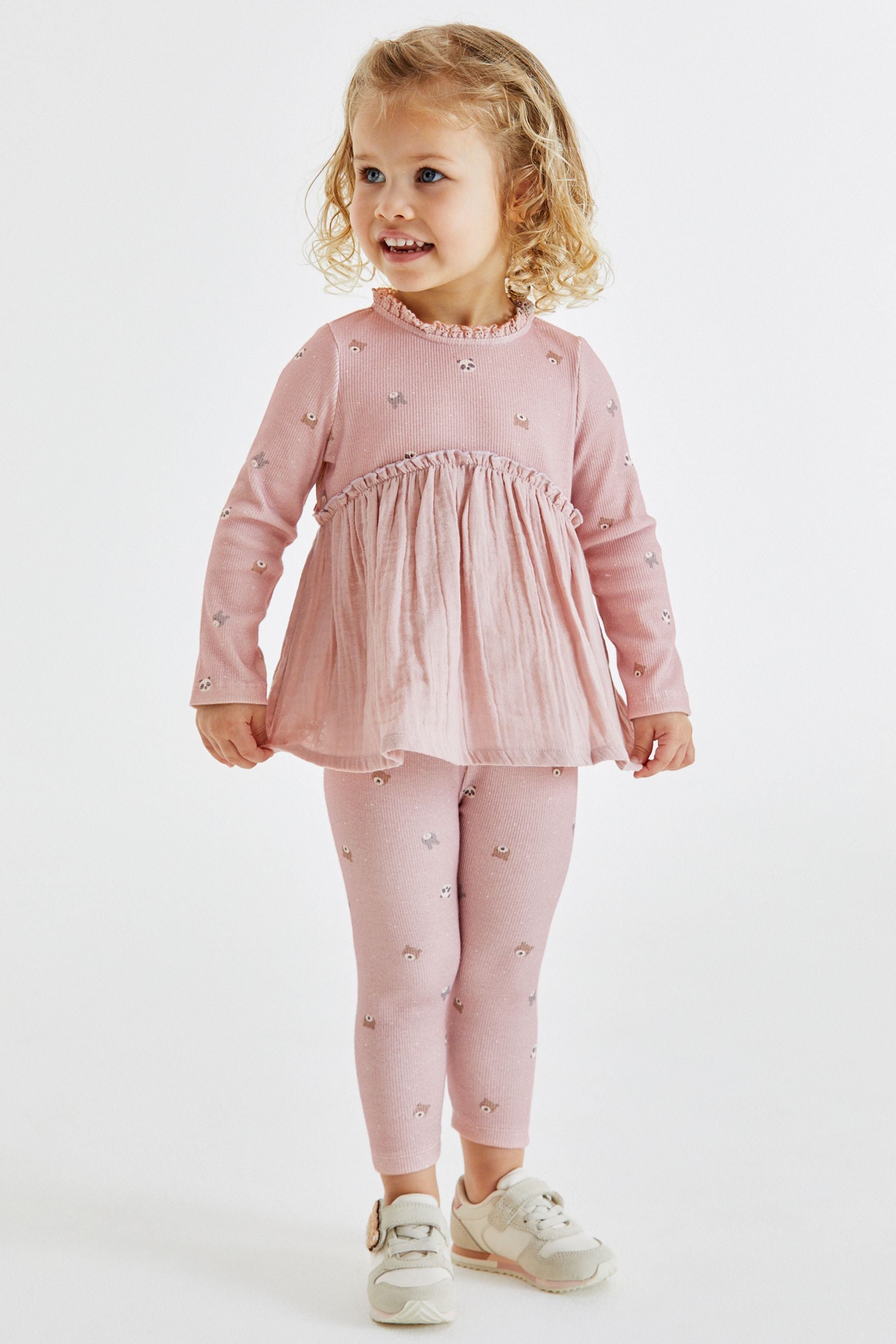 Pink Animal Rib Jersey Leggings (3mths-7yrs)