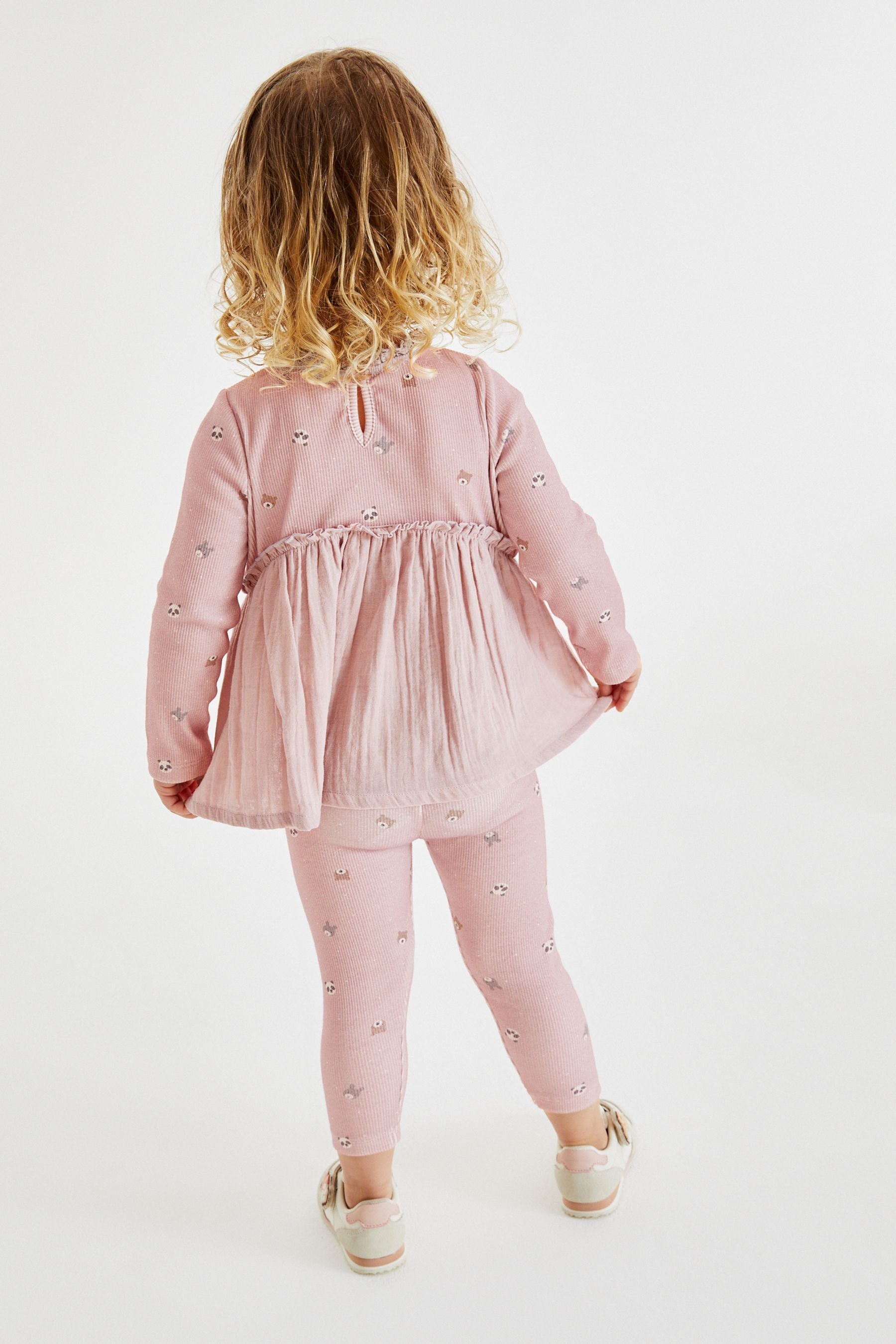 Pink Animal Rib Jersey Leggings (3mths-7yrs)