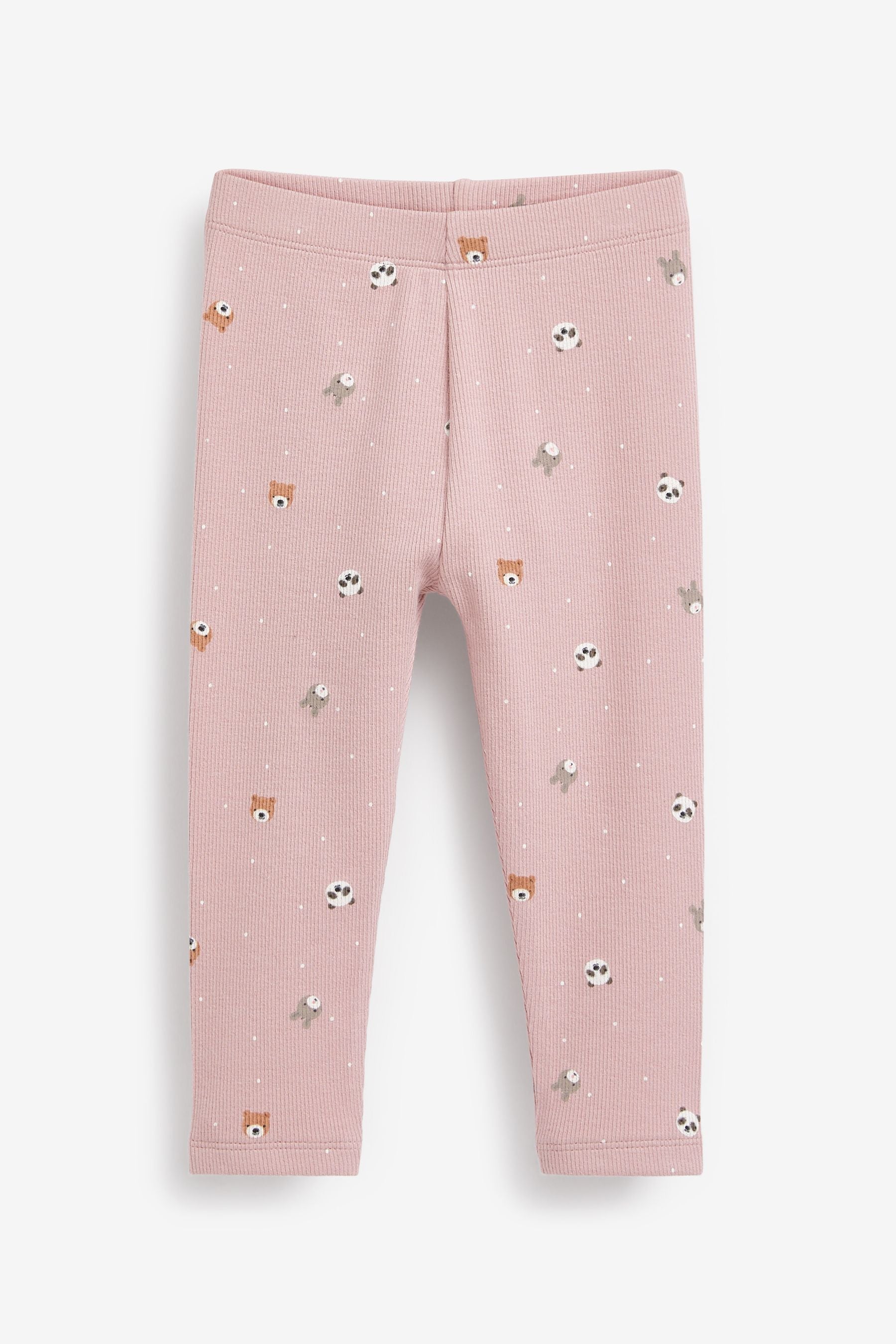 Pink Animal Rib Jersey Leggings (3mths-7yrs)