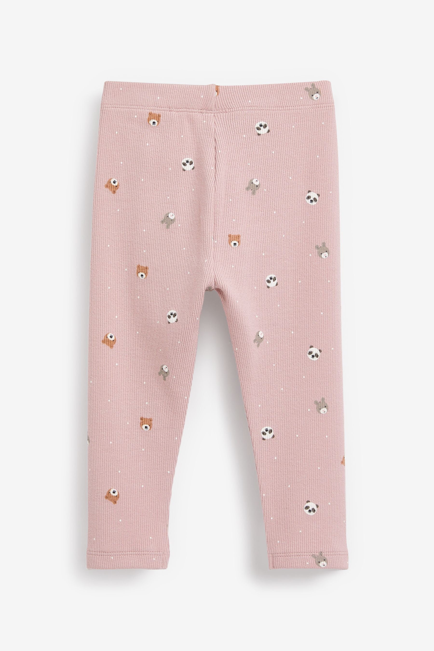 Pink Animal Rib Jersey Leggings (3mths-7yrs)