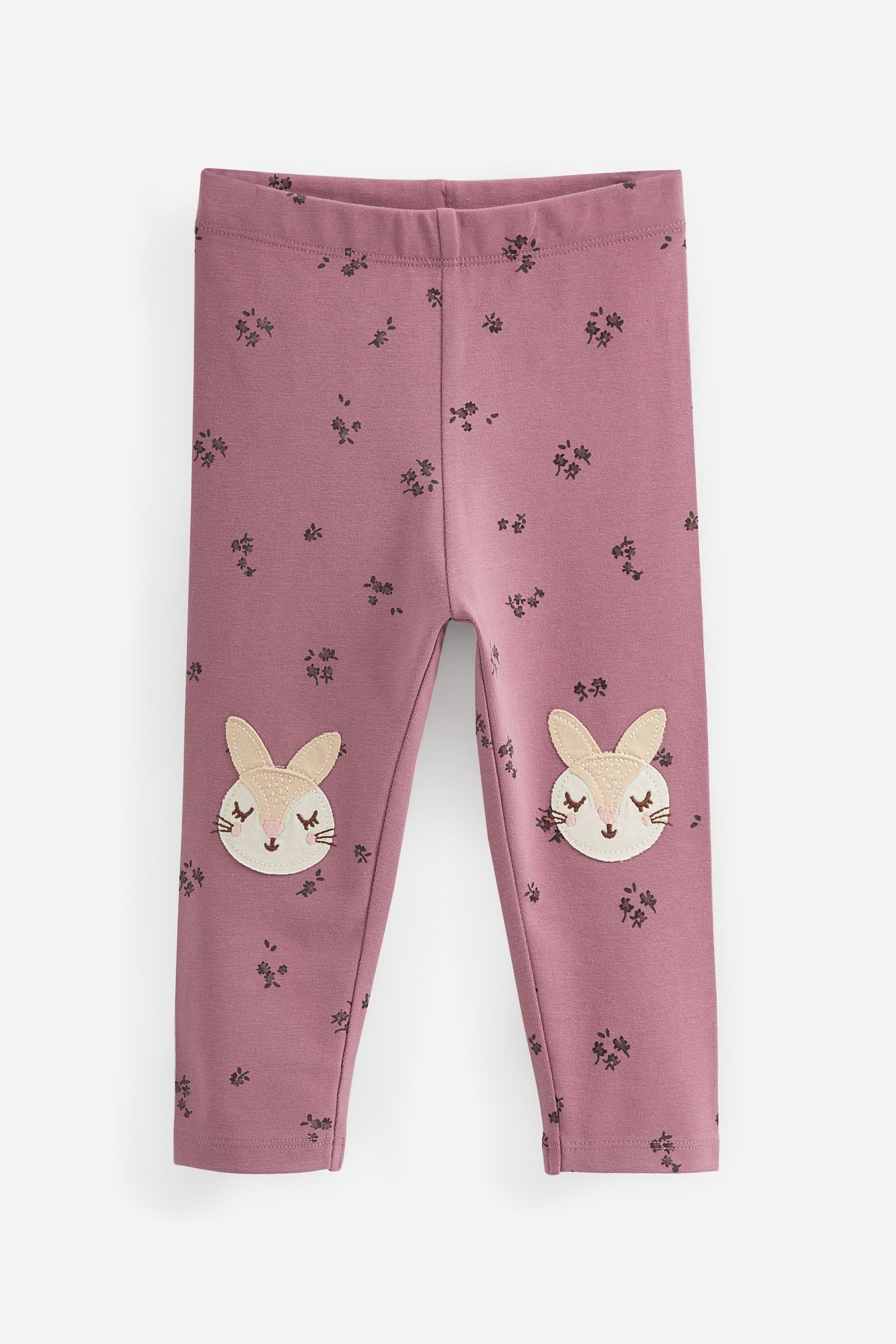 Purple Bunny Embroidered Leggings (3mths-7yrs)