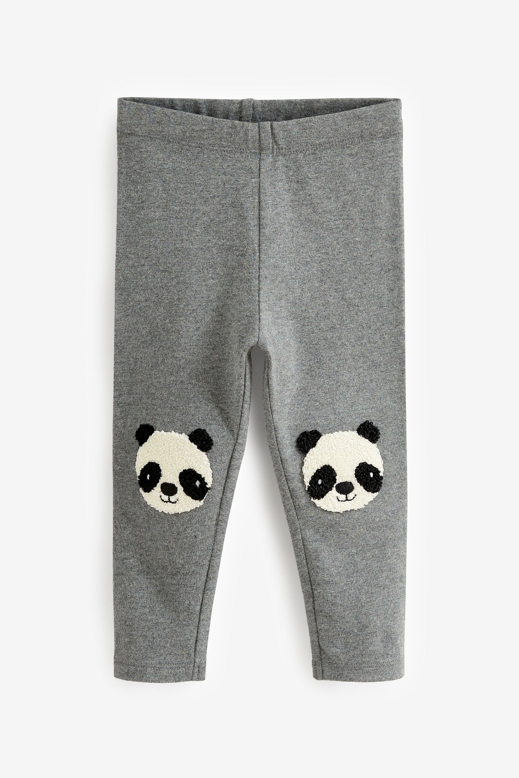 Grey Panda Embroidered Leggings (3mths-7yrs)