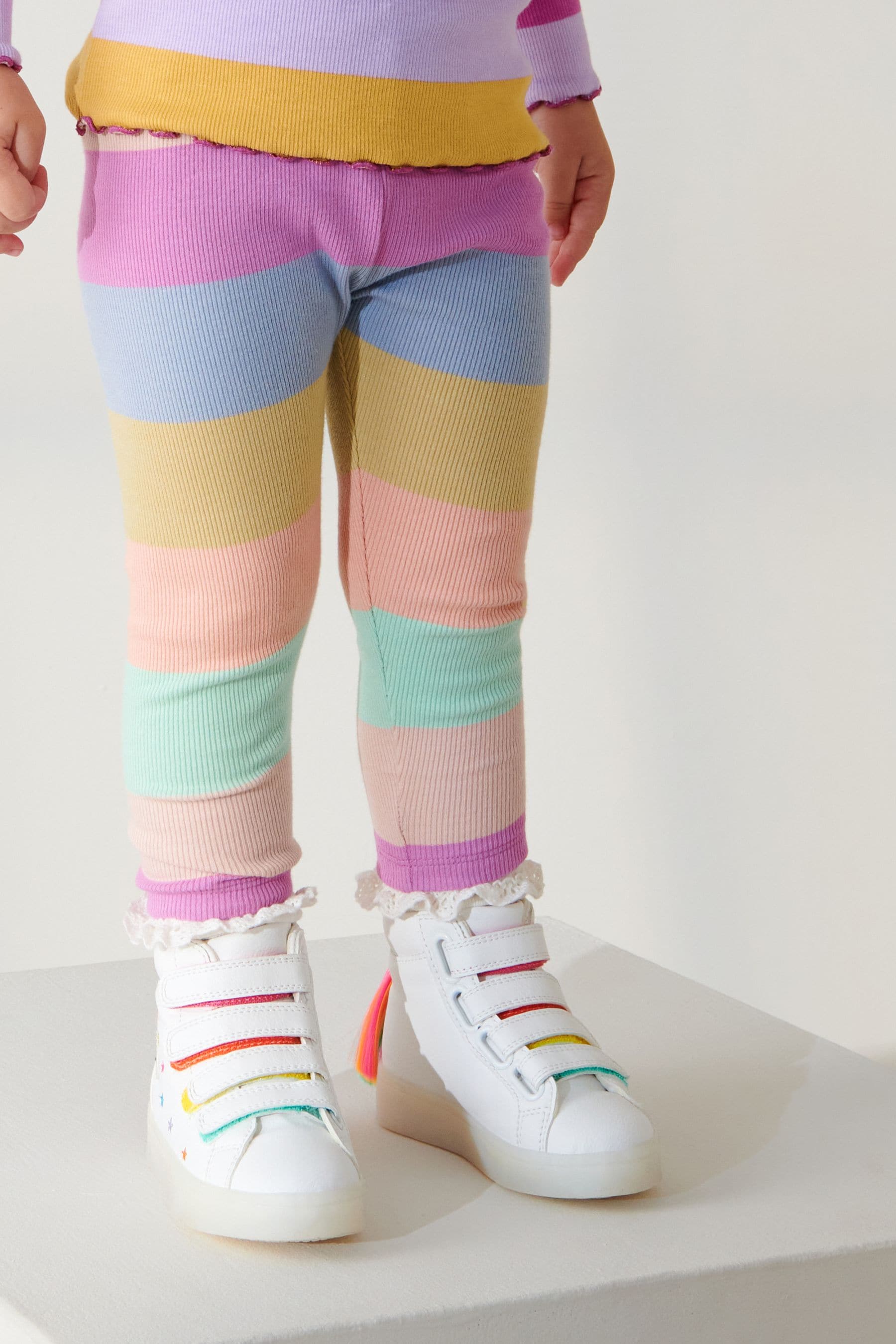 Rainbow Stripe Rib Jersey Leggings (3mths-7yrs)