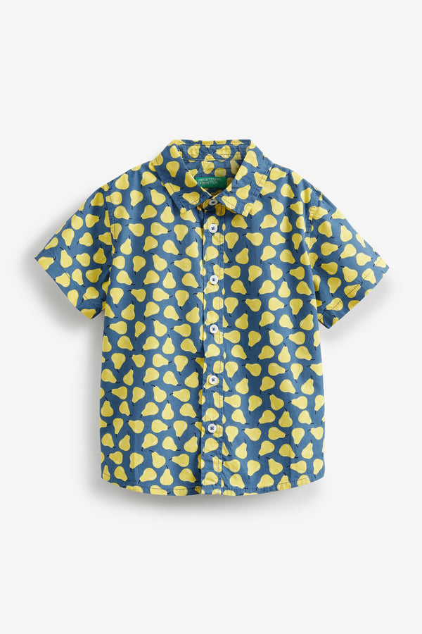 Blue Benetton Blue Pear Print Shirt