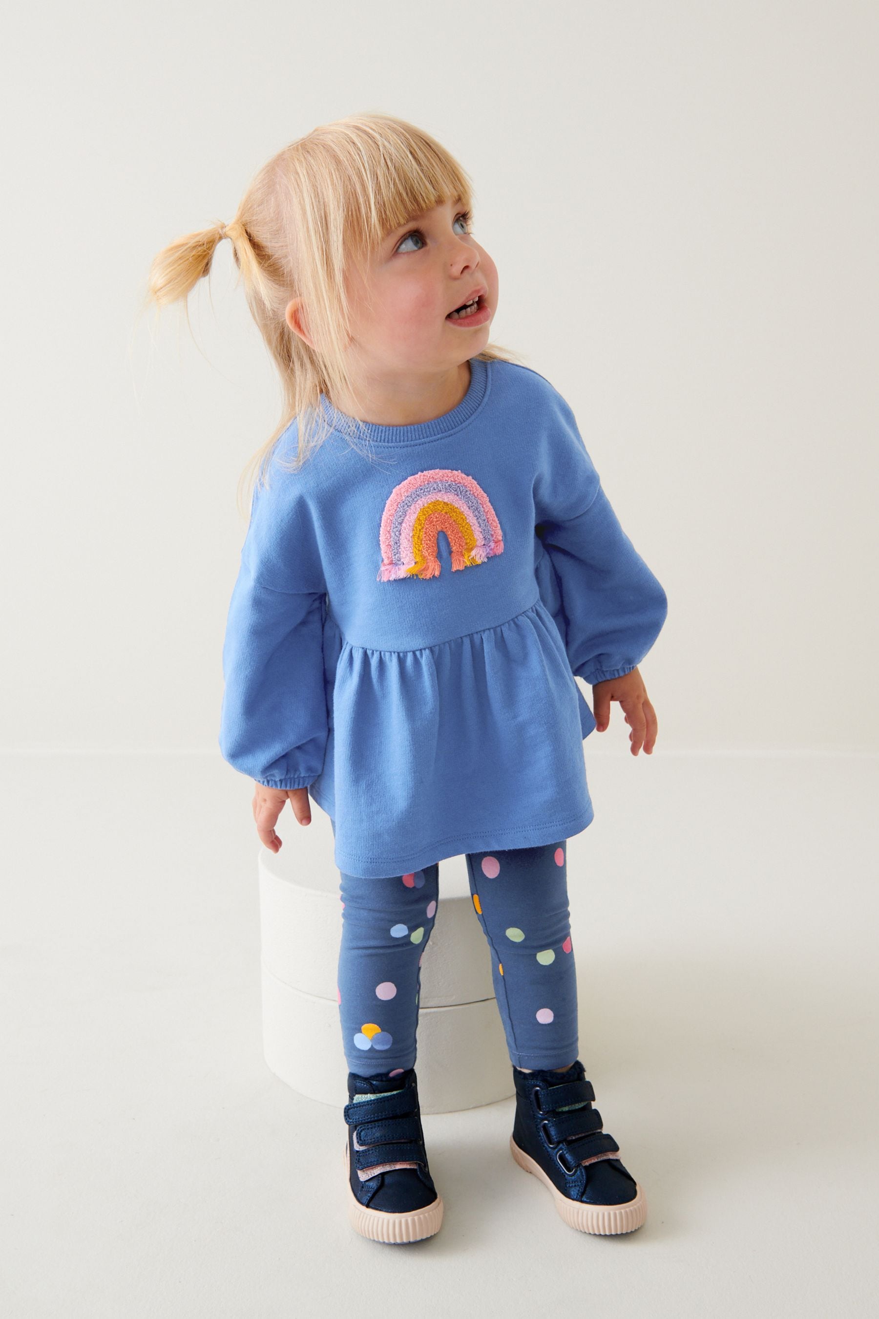 Navy Rainbow Top and Legging Set (3mths-7yrs)