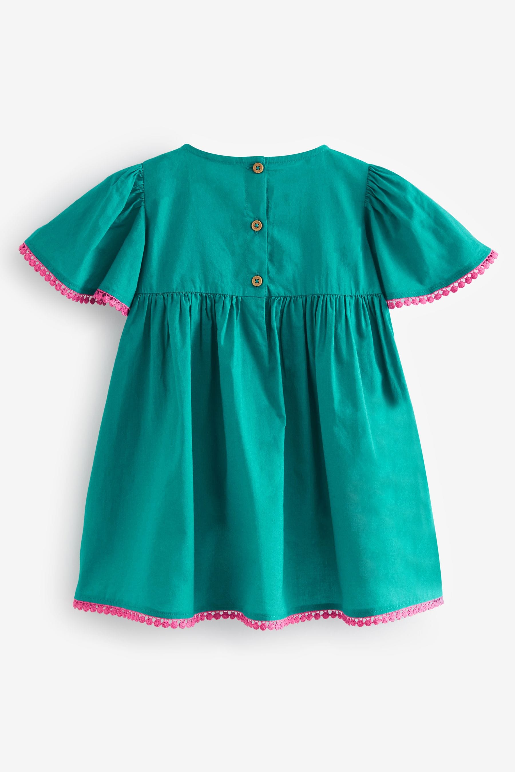 Teal Green Embroidered Kaftan Dress (3mths-10yrs)