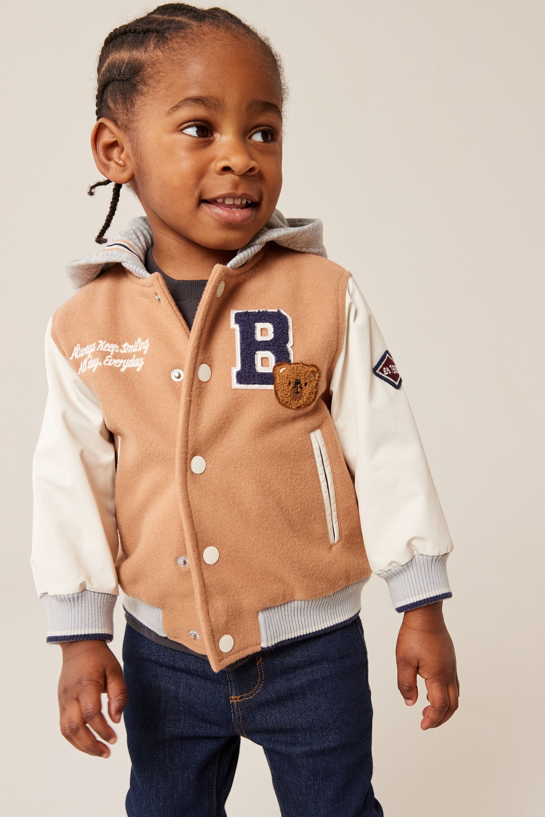 Neutral Varsity Jacket (3mths-7yrs)