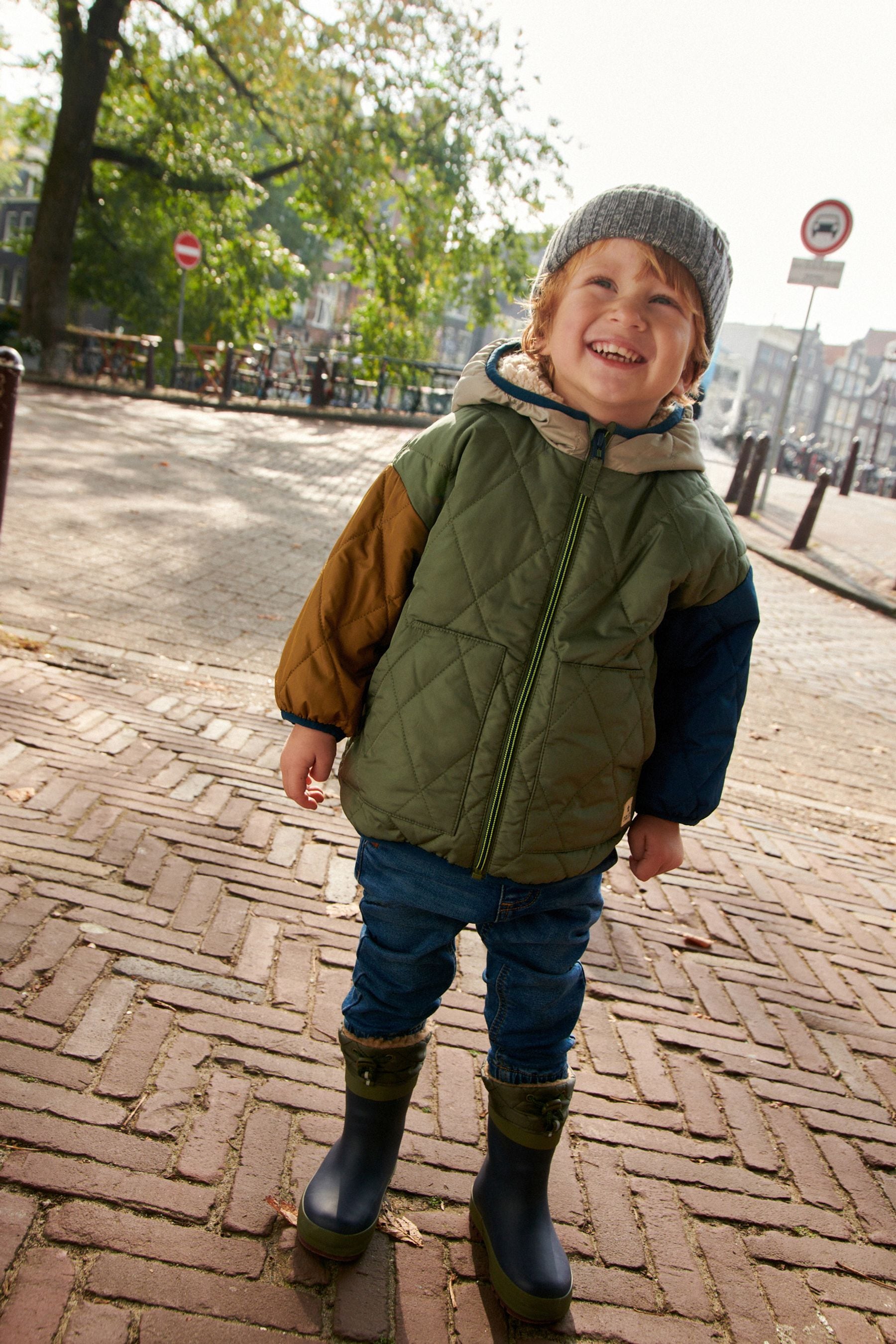 Brown Quilted Borg Lined Jacket (3mths-7yrs)