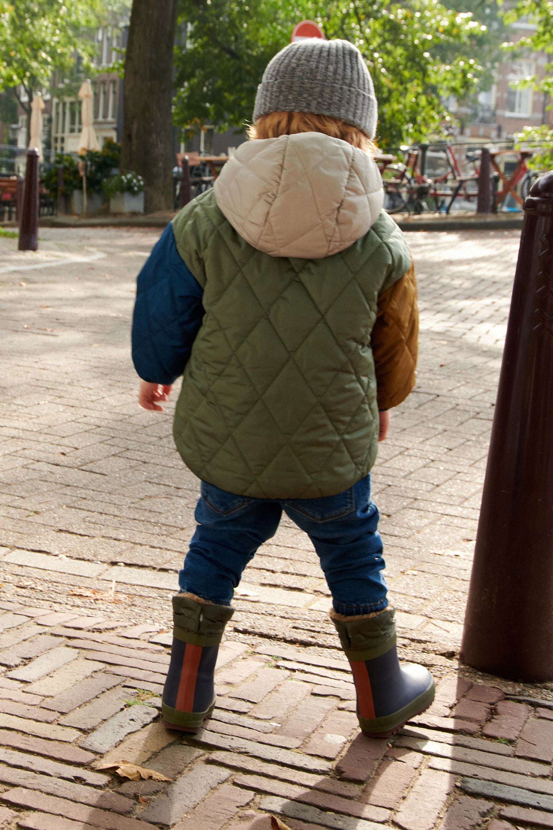 Brown Quilted Borg Lined Jacket (3mths-7yrs)