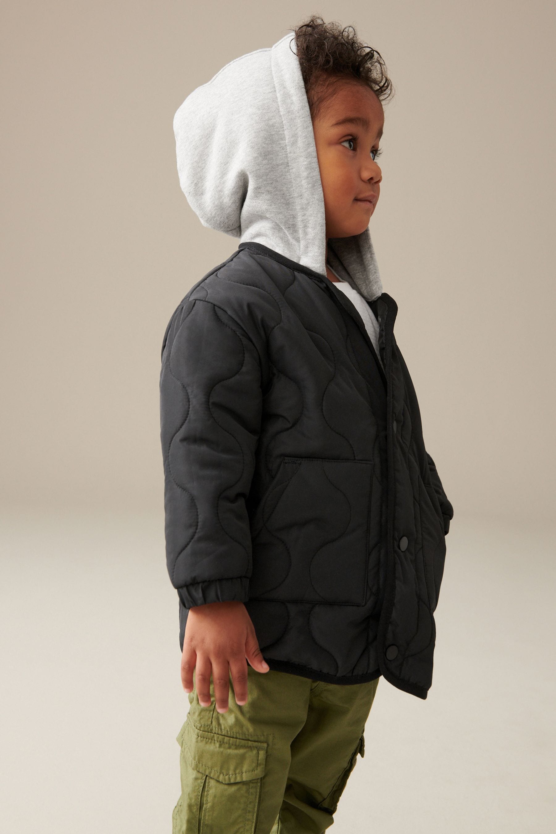 Black Quilted Jacket (3mths-7yrs)