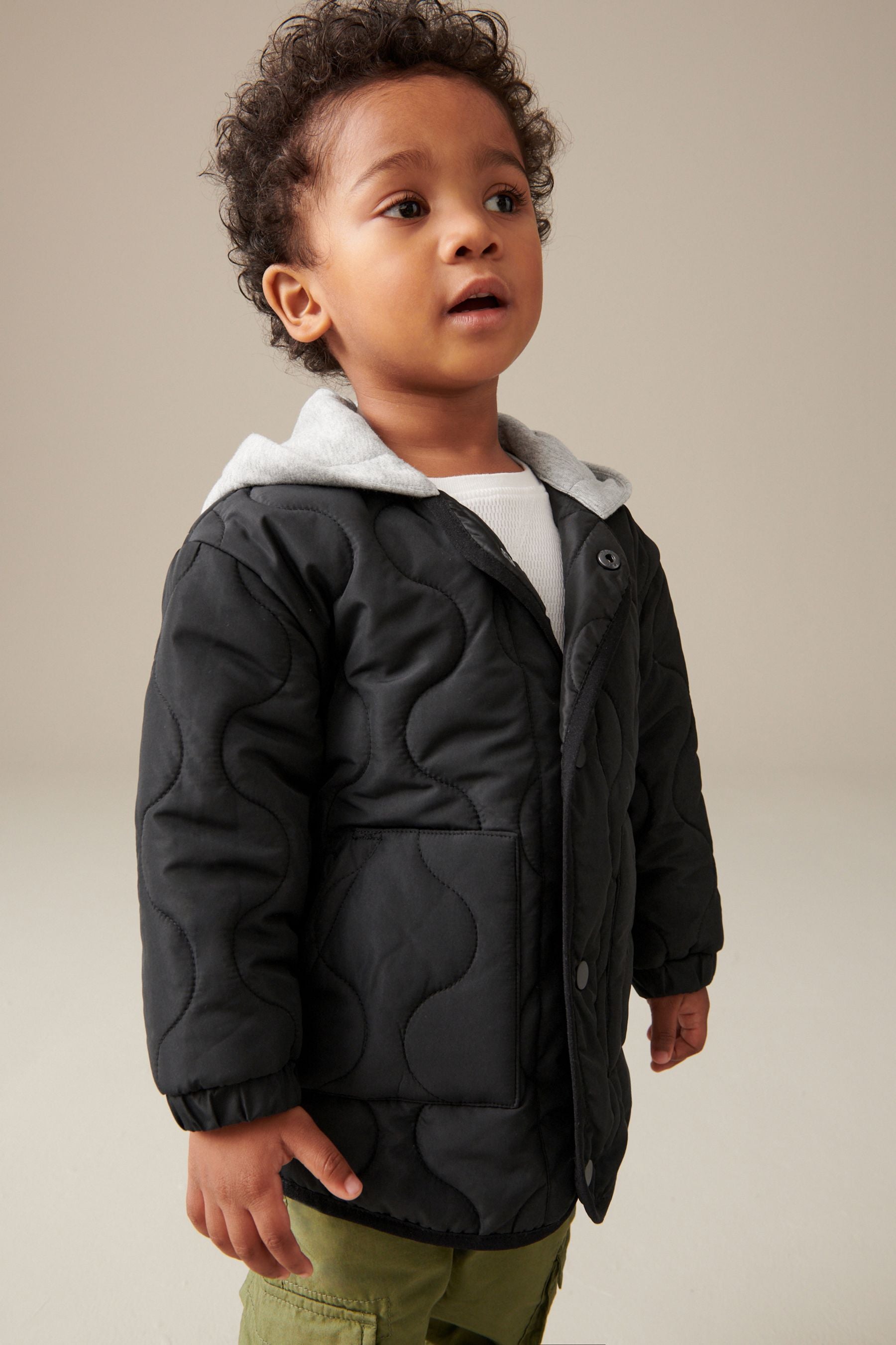 Black Quilted Jacket (3mths-7yrs)