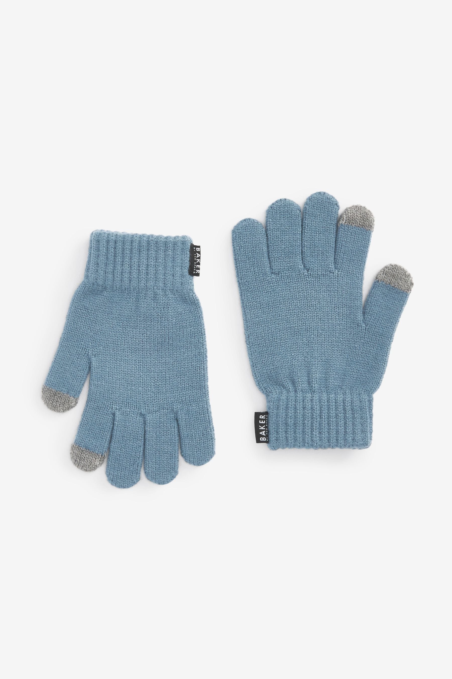 Blue Baker by Ted Baker Boys Beanie Hat and Gloves Set