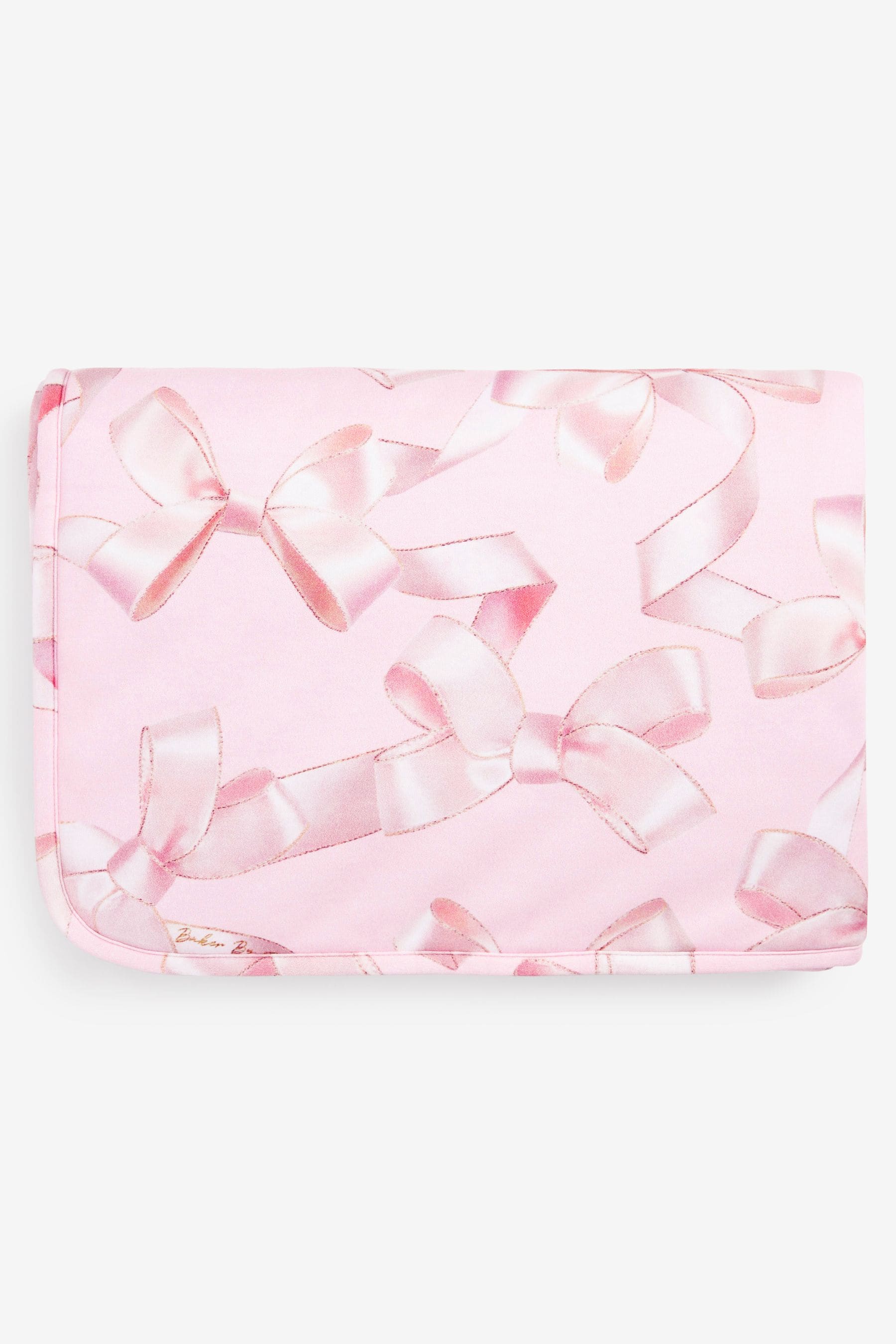 Pink Baker by Ted Baker Baby Girls Pretty All Over Bow Print Blanket HappyBaby.eg