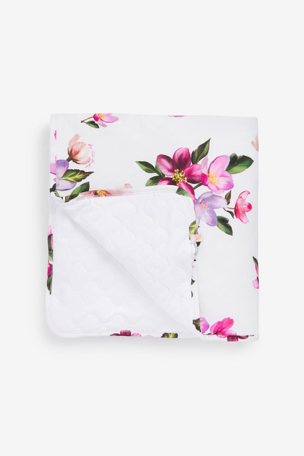 White Baker by Ted Baker Baby Girls Floral All Over Print White Blanket