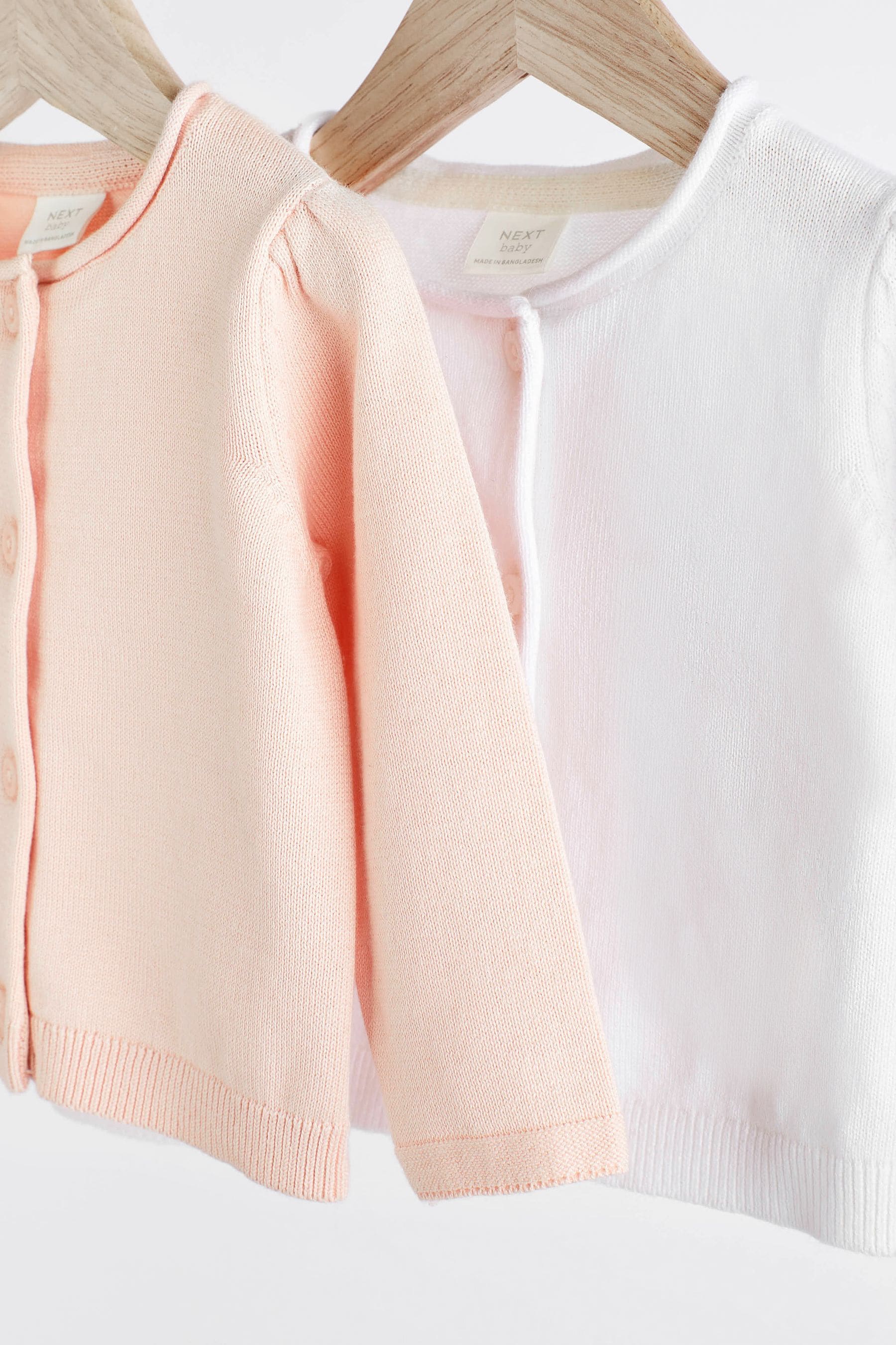 White/Pink Baby Cardigans 2 Pack (0mths-3yrs)