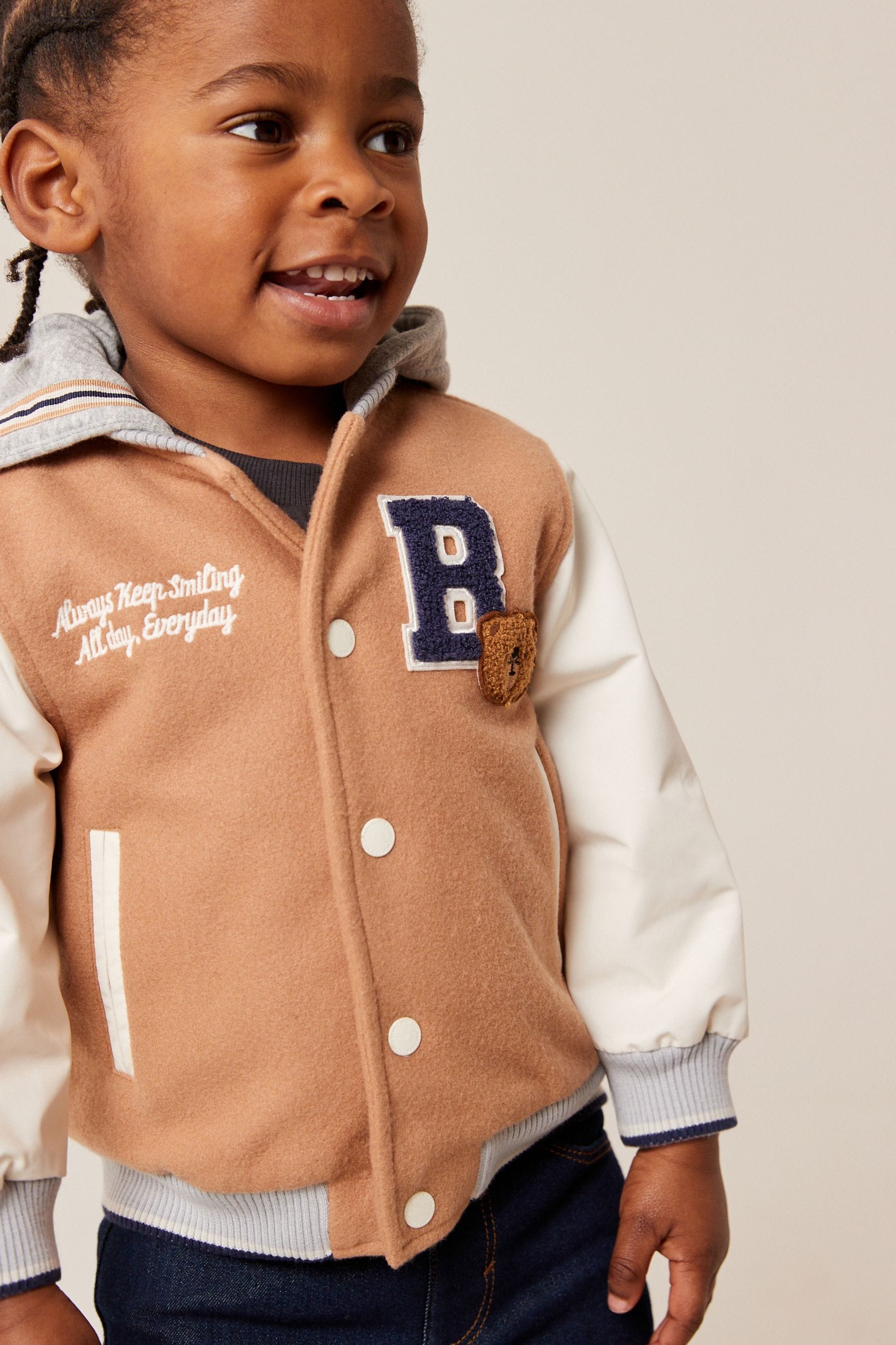 Neutral Varsity Jacket (3mths-7yrs)