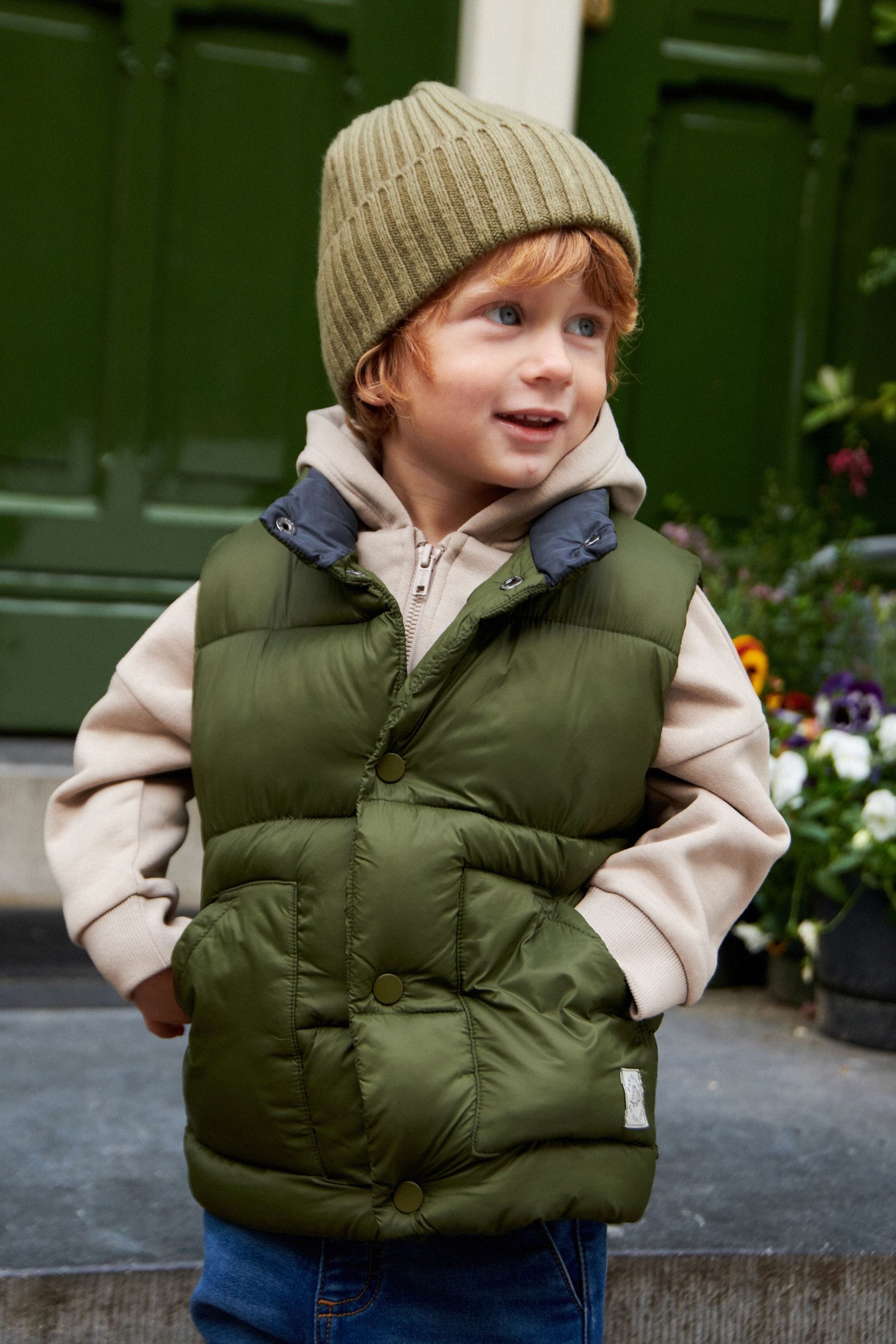 Khaki Green Padded Gilet (3mths-10yrs)