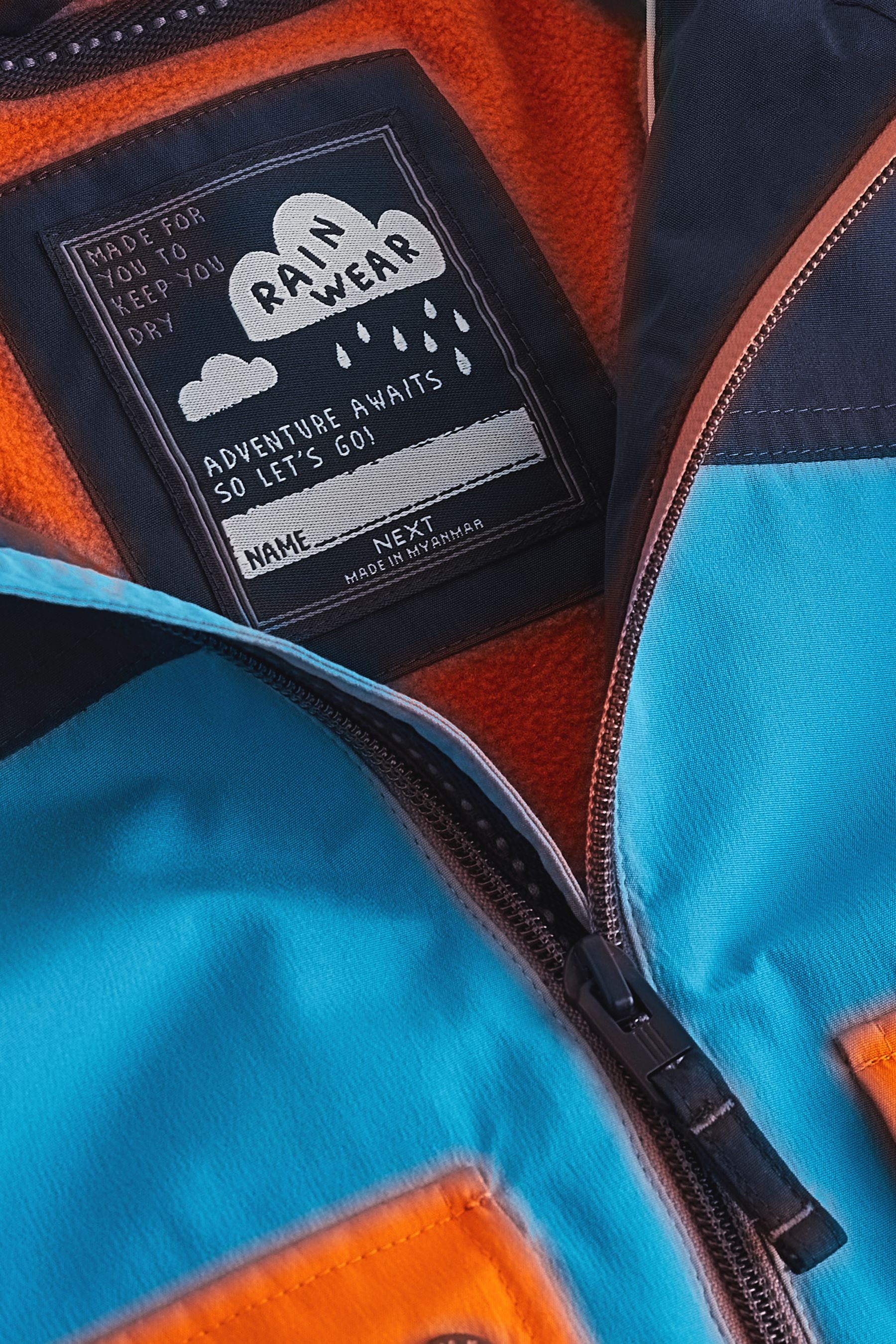 Orange/Navy Waterproof Coat (3mths-7yrs)