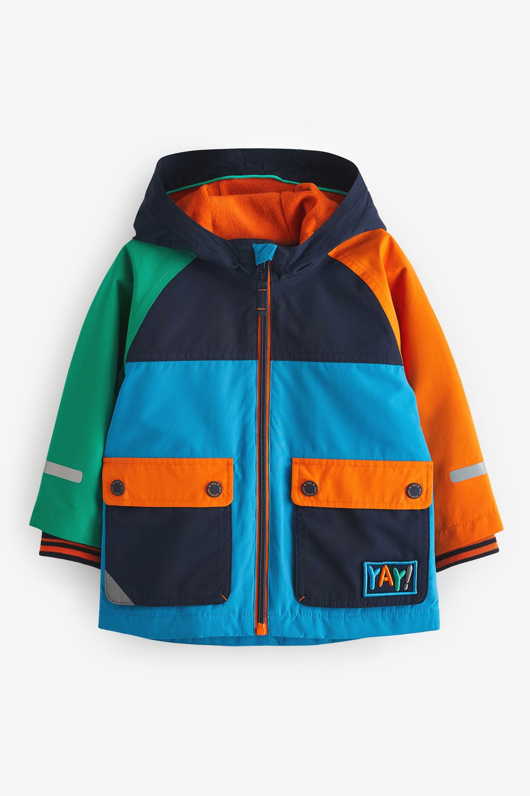 Orange/Navy Waterproof Coat (3mths-7yrs)