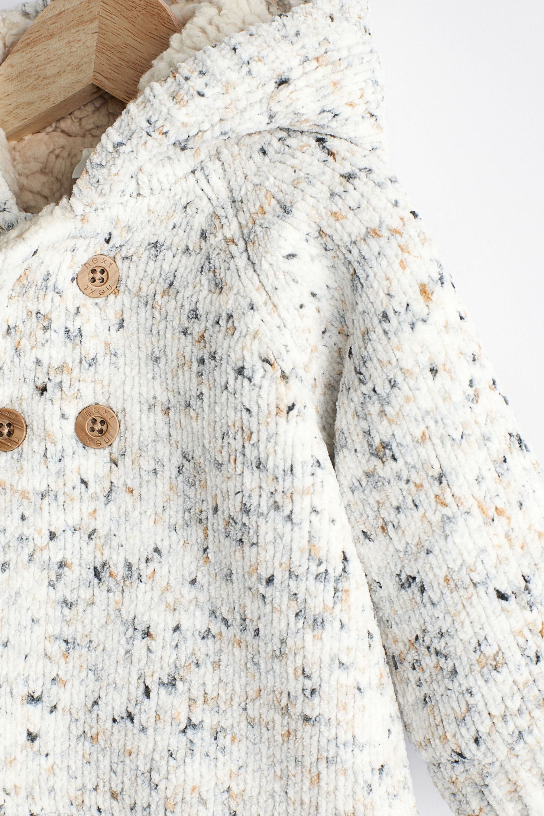 Cream Speckled Baby Fleece Lined Cardigan (0mths-2yrs)