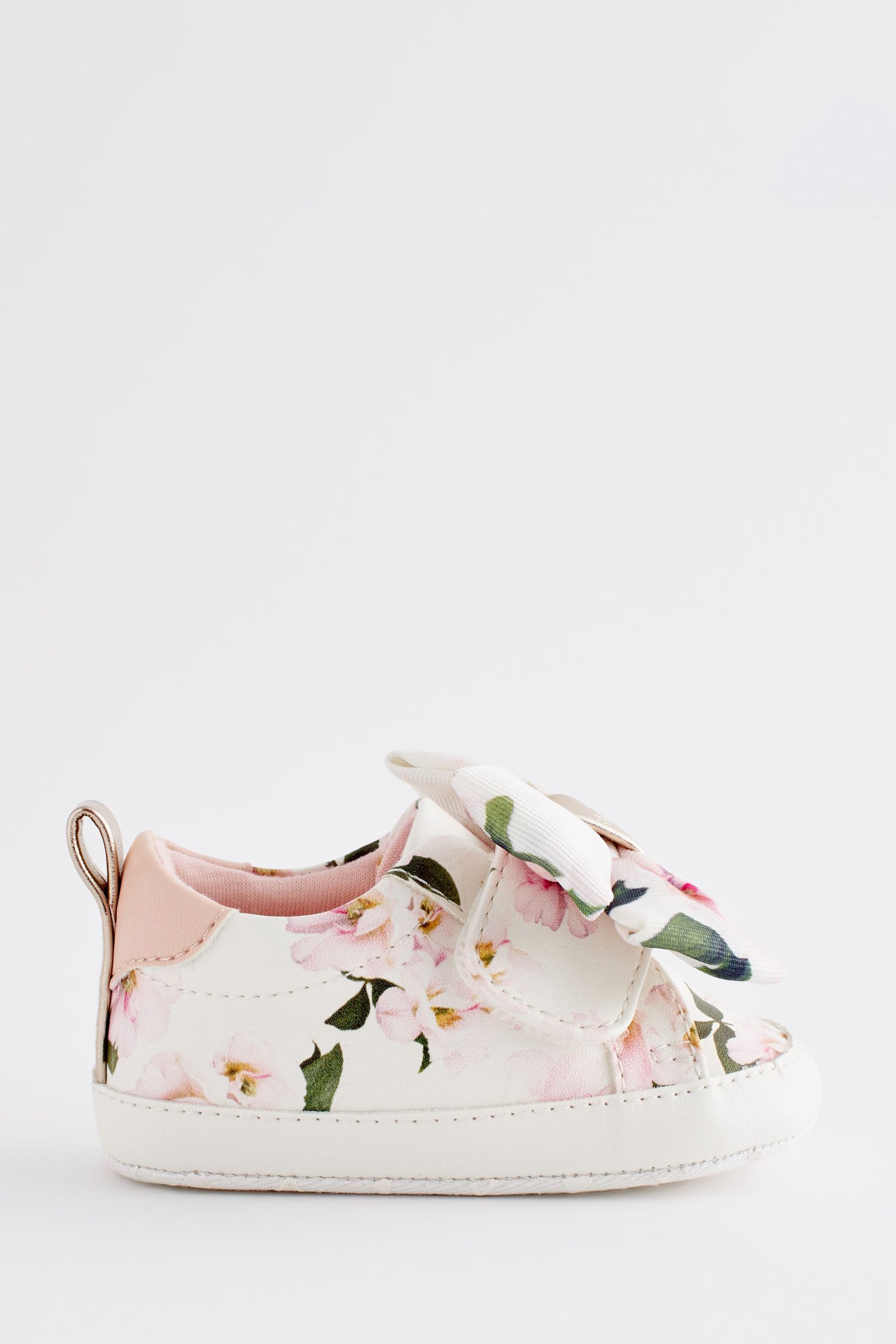 White Baker by Ted Baker Baby Girls Floral Organza Bow White Trainer Padders