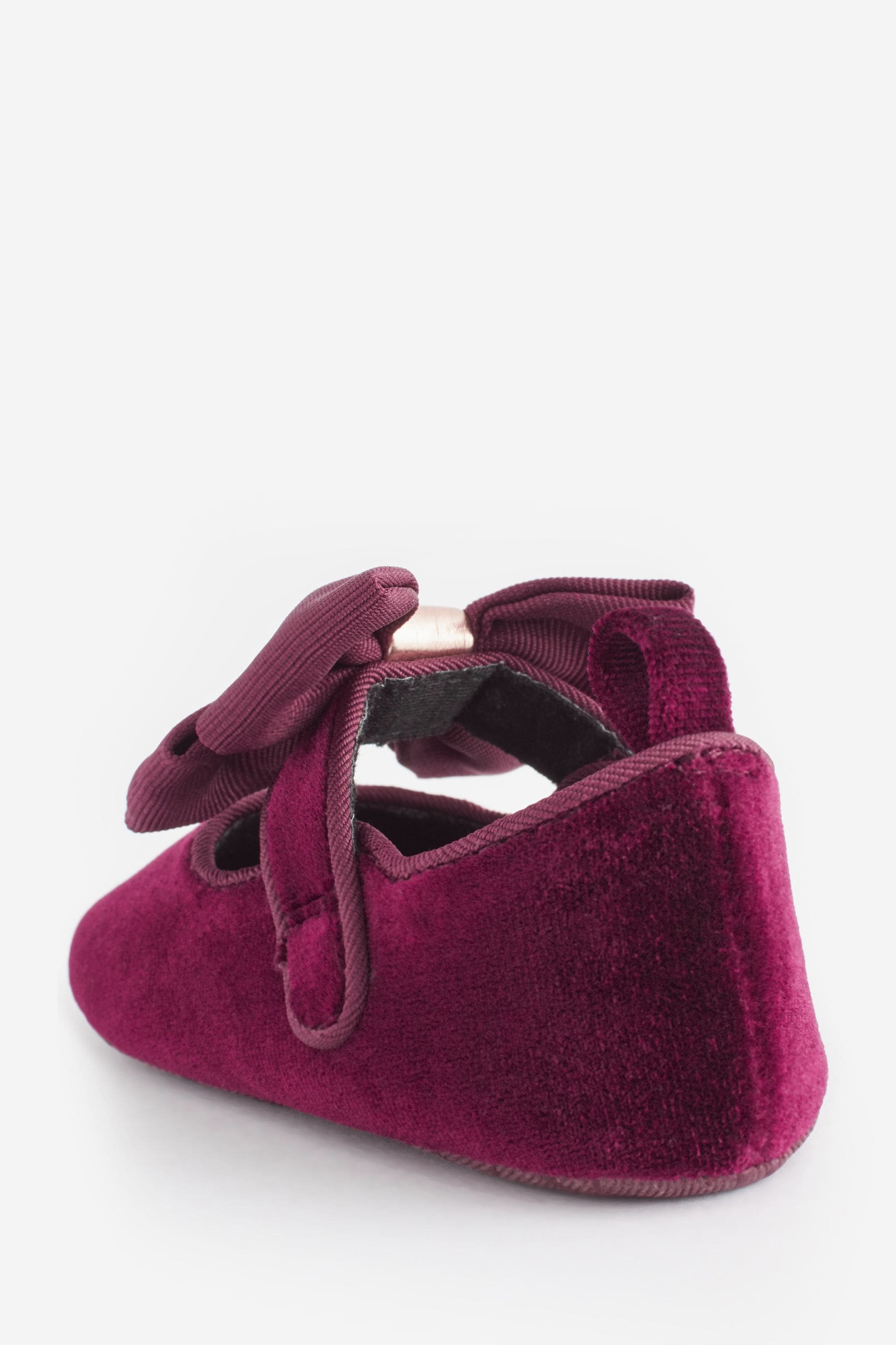 Berry Red Baker by Ted Baker Baby Girls Velvet Shoe Padders with Bow