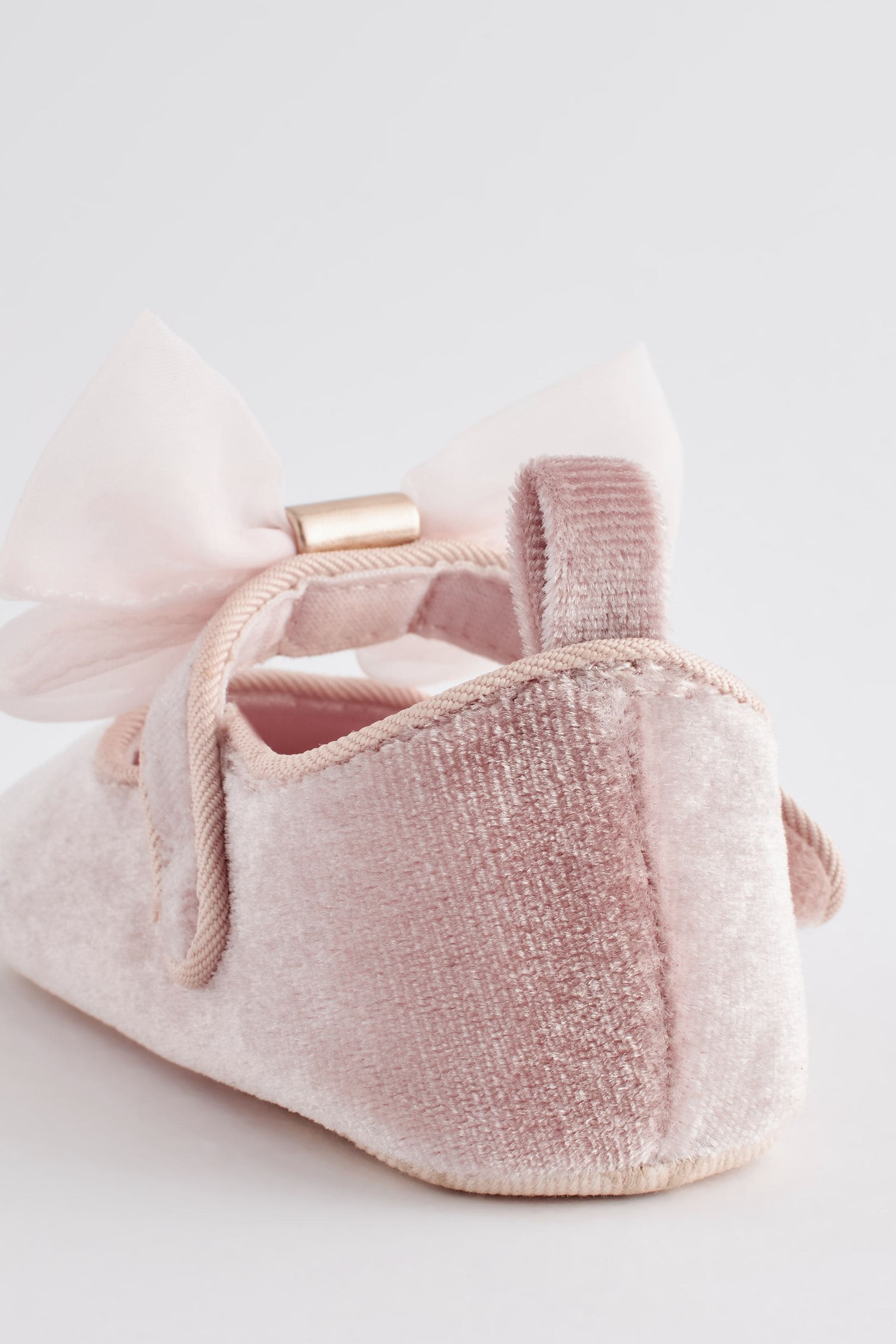 Pink Baker by Ted Baker Baby Girls Velvet Shoe Padders with Bow