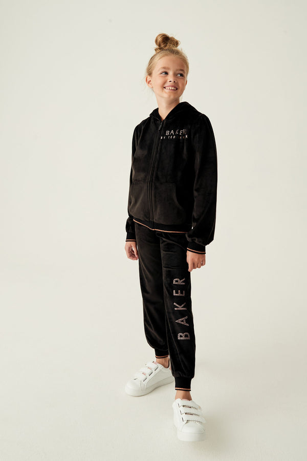 Black Baker by Ted Baker Velour Black Tracksuit Set