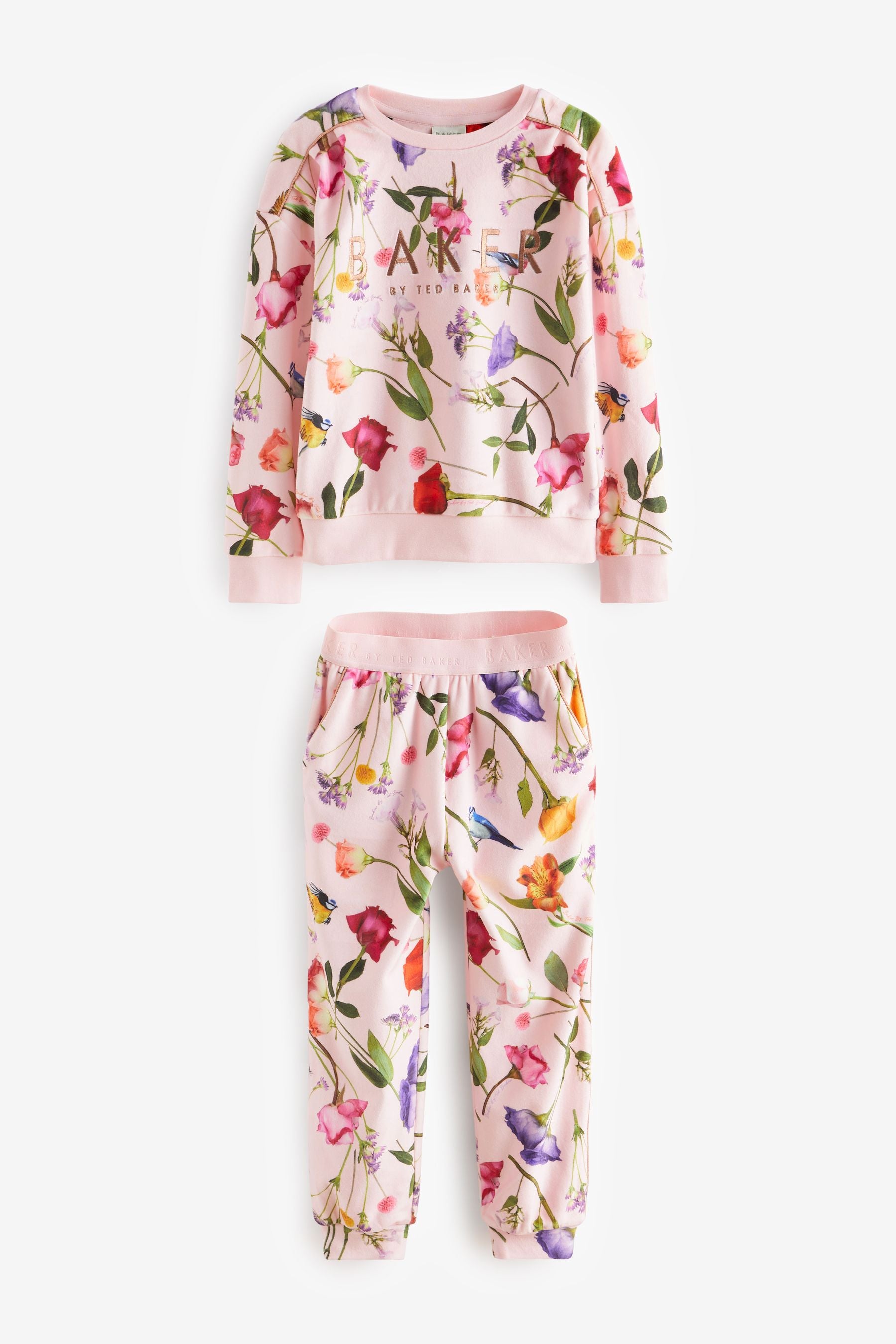 Baker by Ted Baker Pink Floral Velour Lounge Set