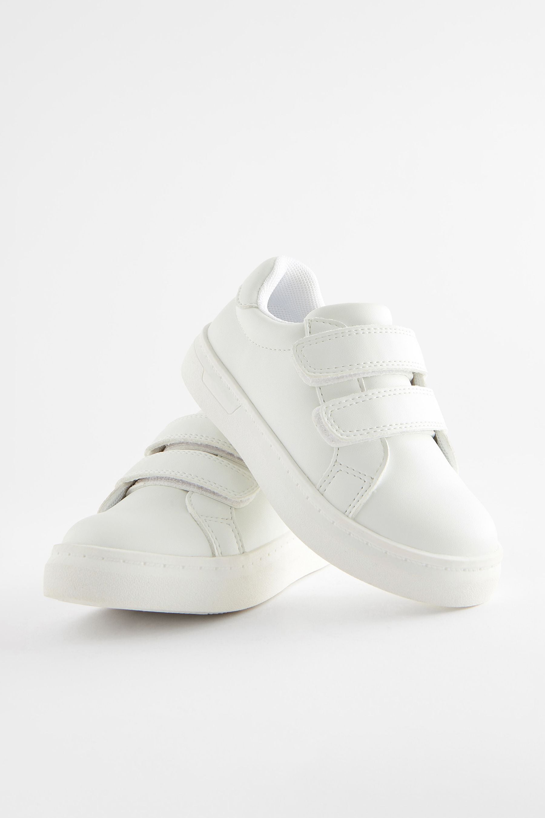 White Touch Fastening Adjustable Strap Shoes