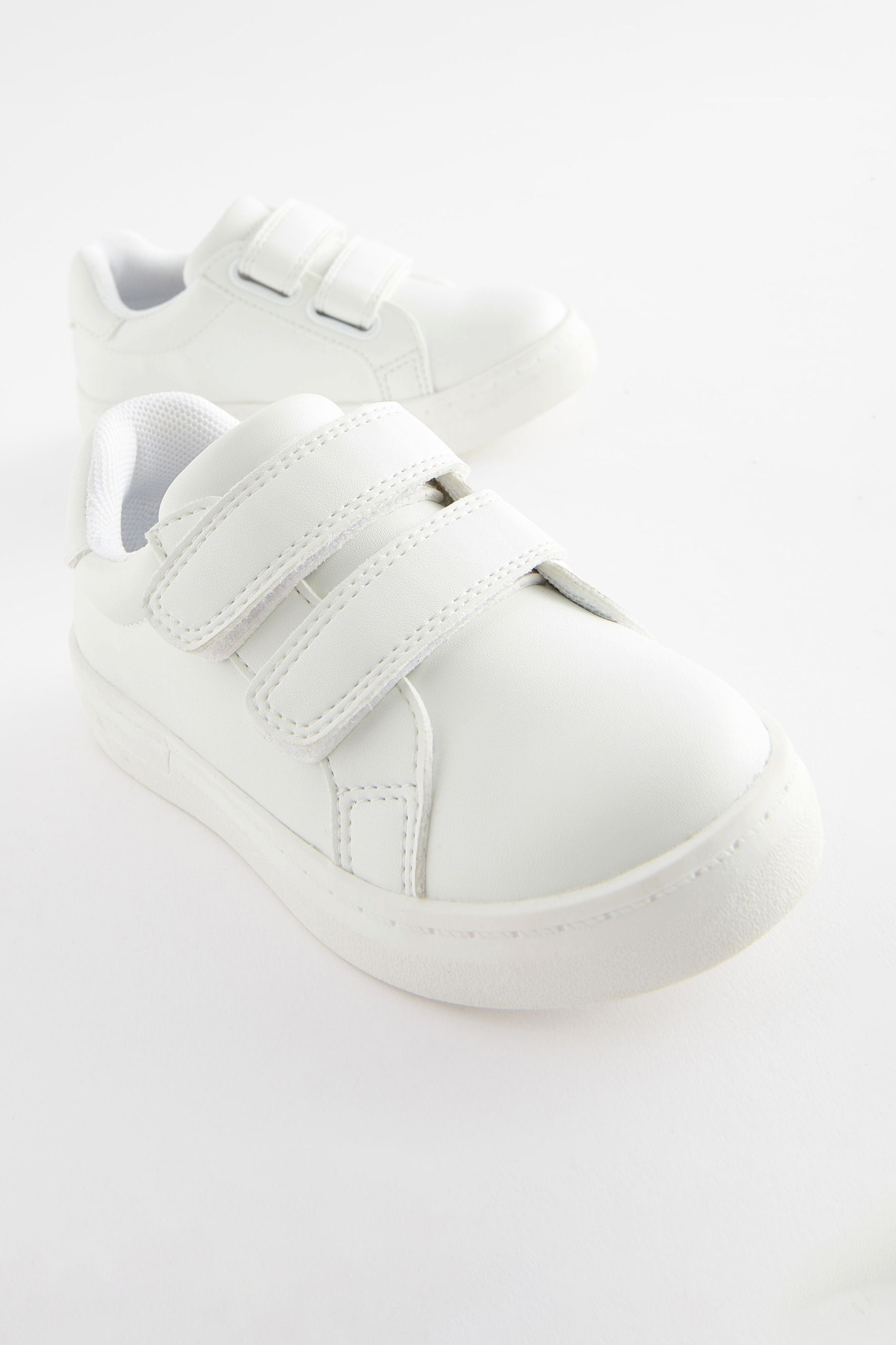 White Touch Fastening Adjustable Strap Shoes