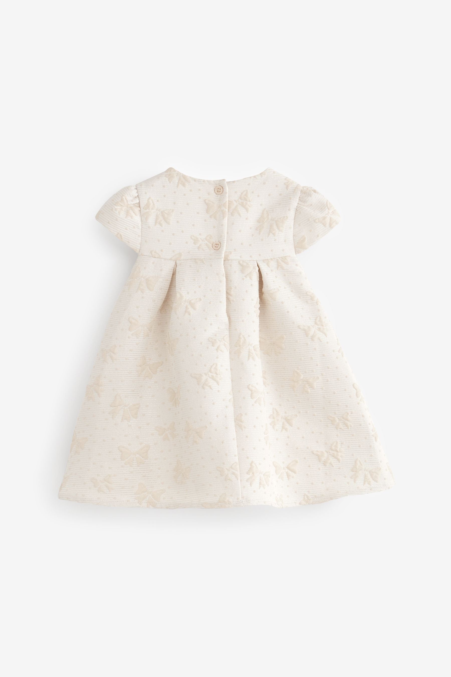 Cream Baby Prom Dress With Bow (0mths-2yrs)