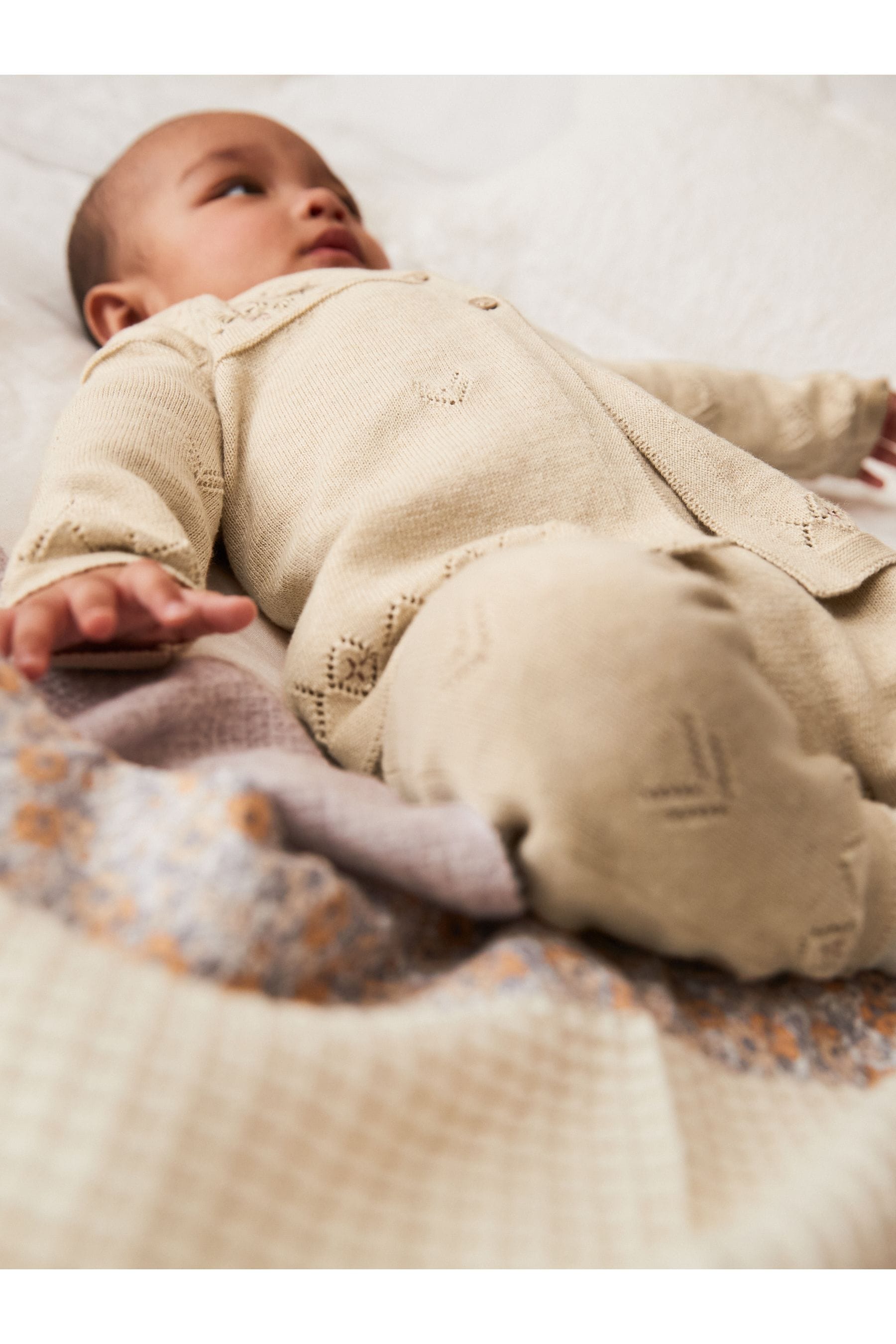 Neutral Knitted Baby Cardigan And Leggings 2 Piece Set (0mths-2yrs)