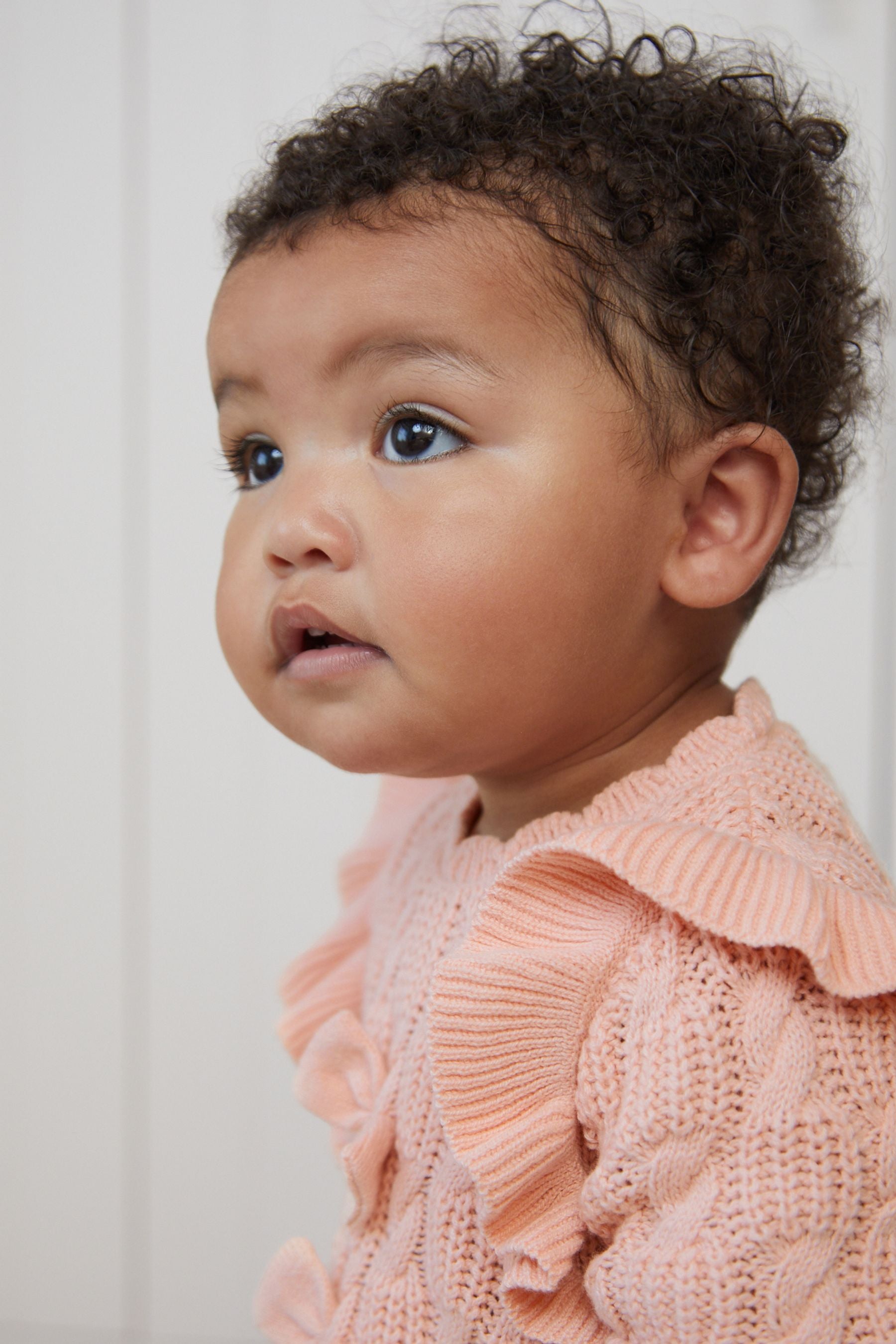 Pale Pink Baby Cable Knitted Rompersuit (0mths-2yrs)