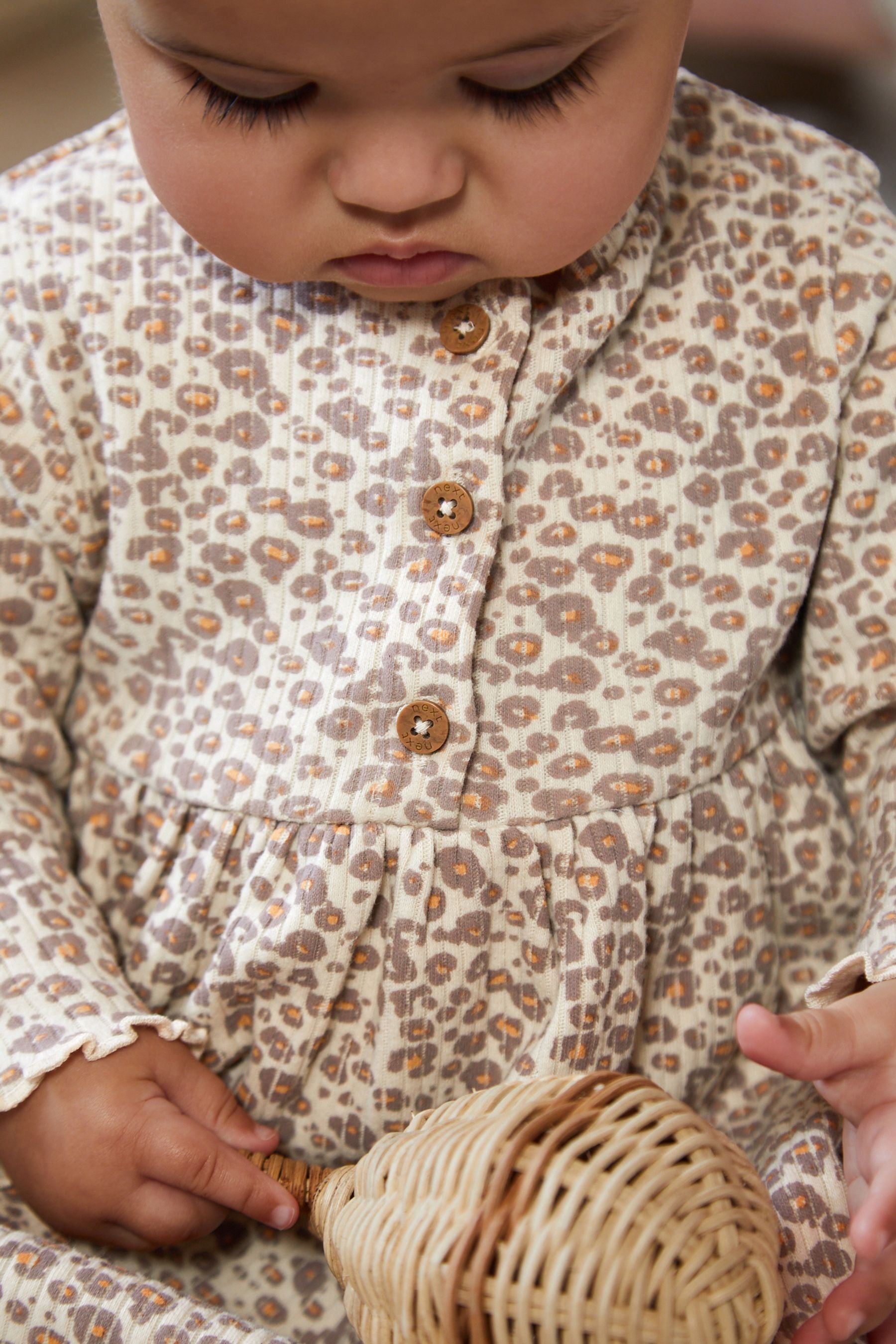 Leopard Print Baby Jersey Dress and Tight Set (0mths-2yrs)