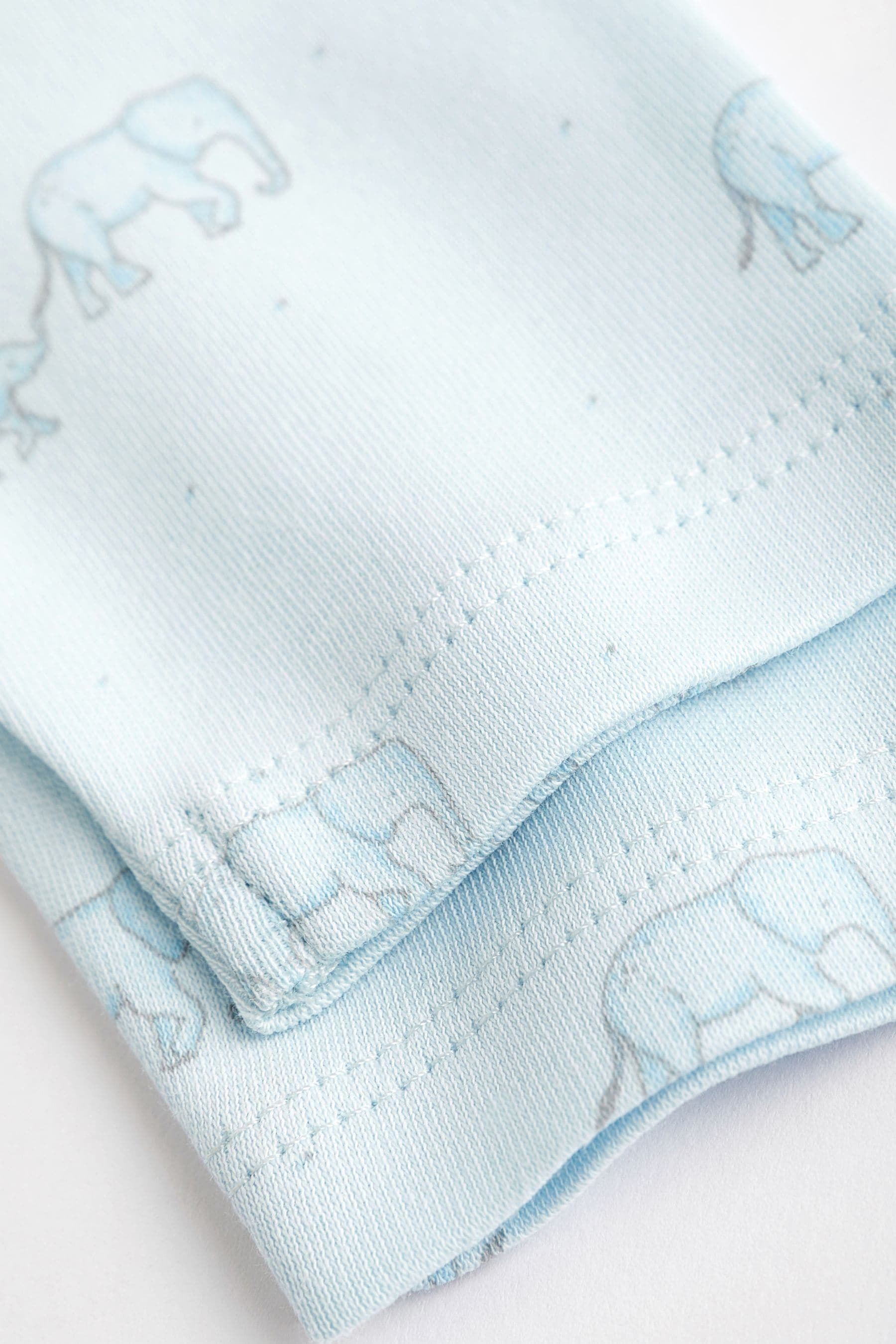 Pale Blue 7 Pack Long Sleeve Baby Bodysuits