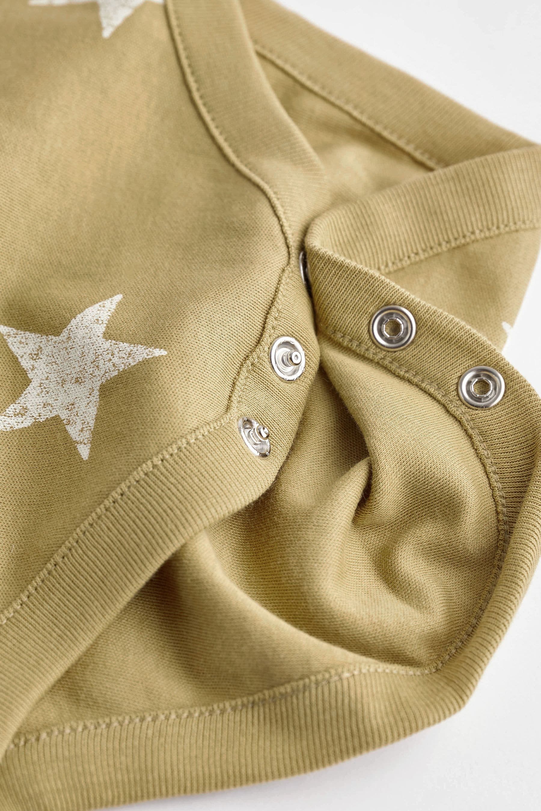 Green/Grey Star Baby Long Sleeve Bodysuits 4 Pack