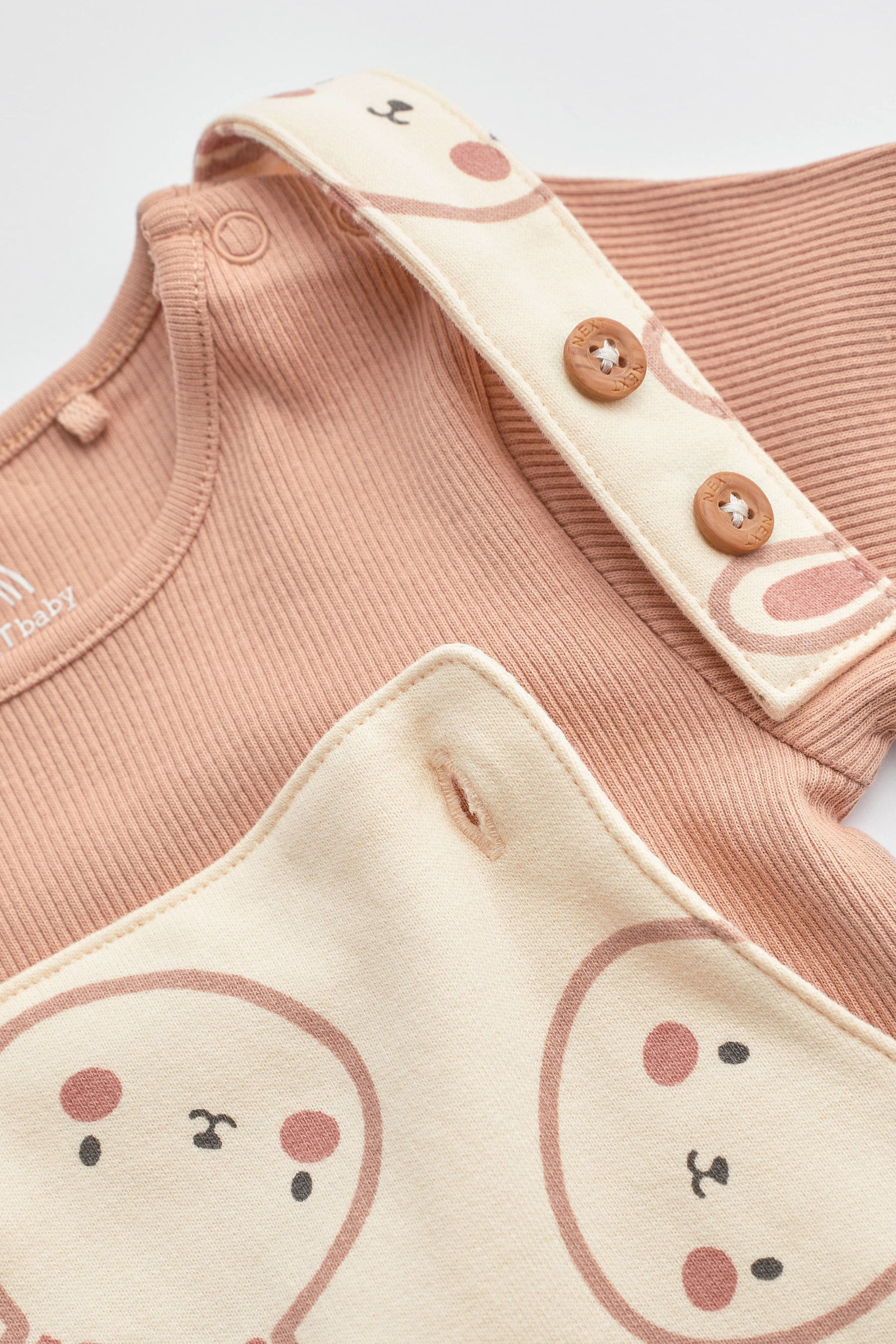 Neutral Jersey Baby 2 Piece Dungarees And Bodysuit Set (0mths-3yrs)