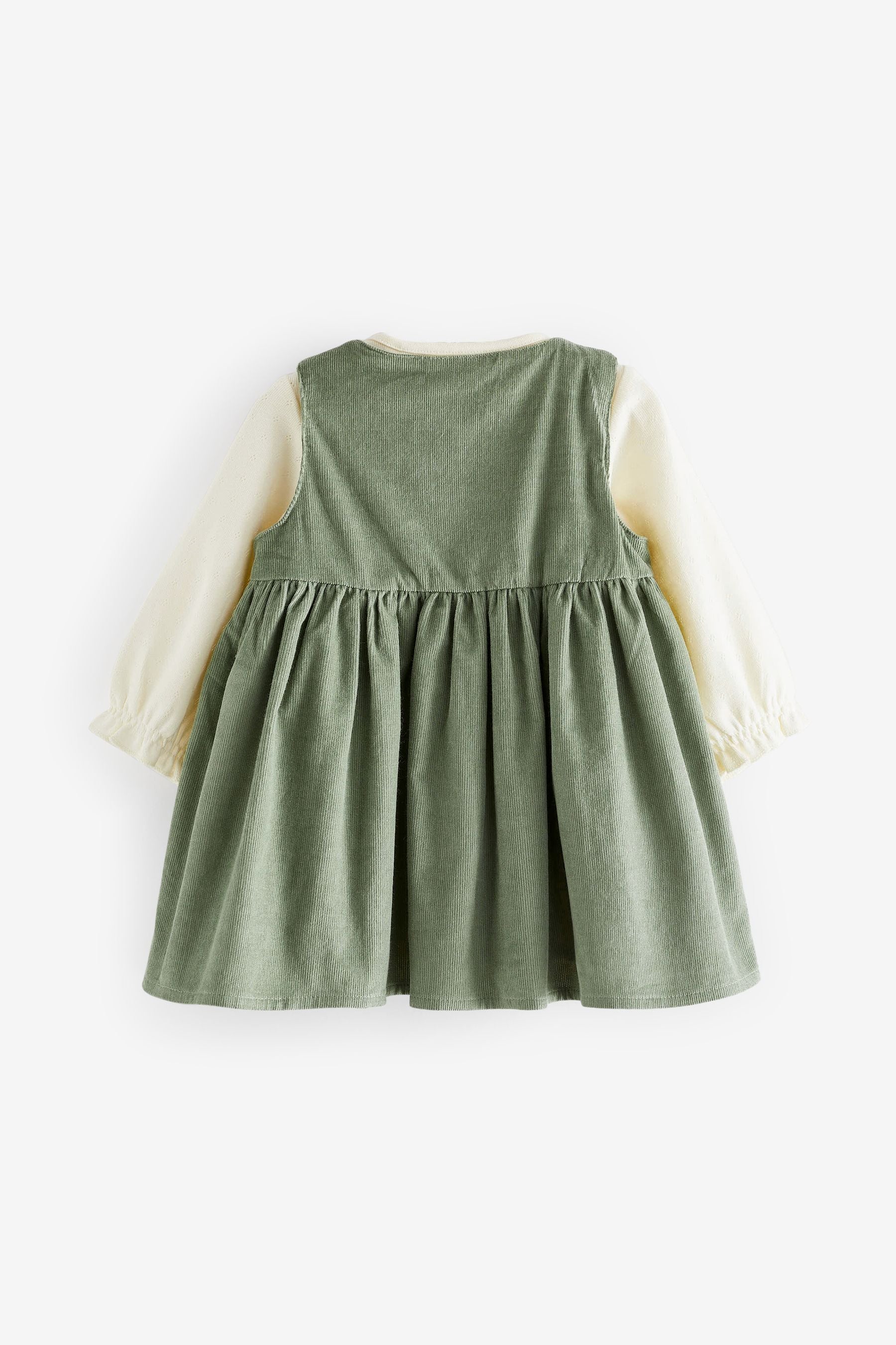 Green Baby Pinafore Dress And Bodysuit 3 Piece Set (0mths-2yrs)