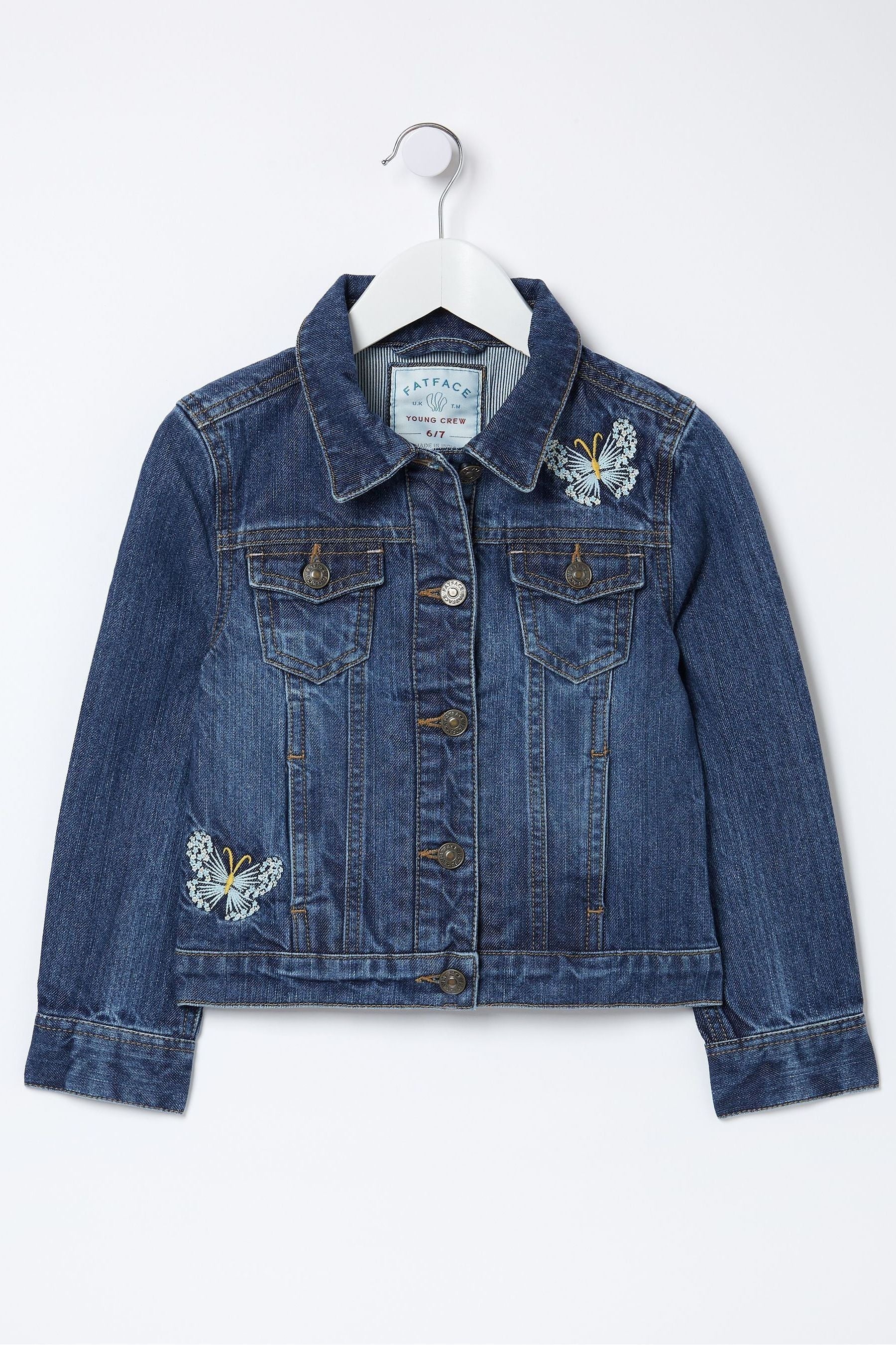 Blue FatFace Embroidered Denim Jacket