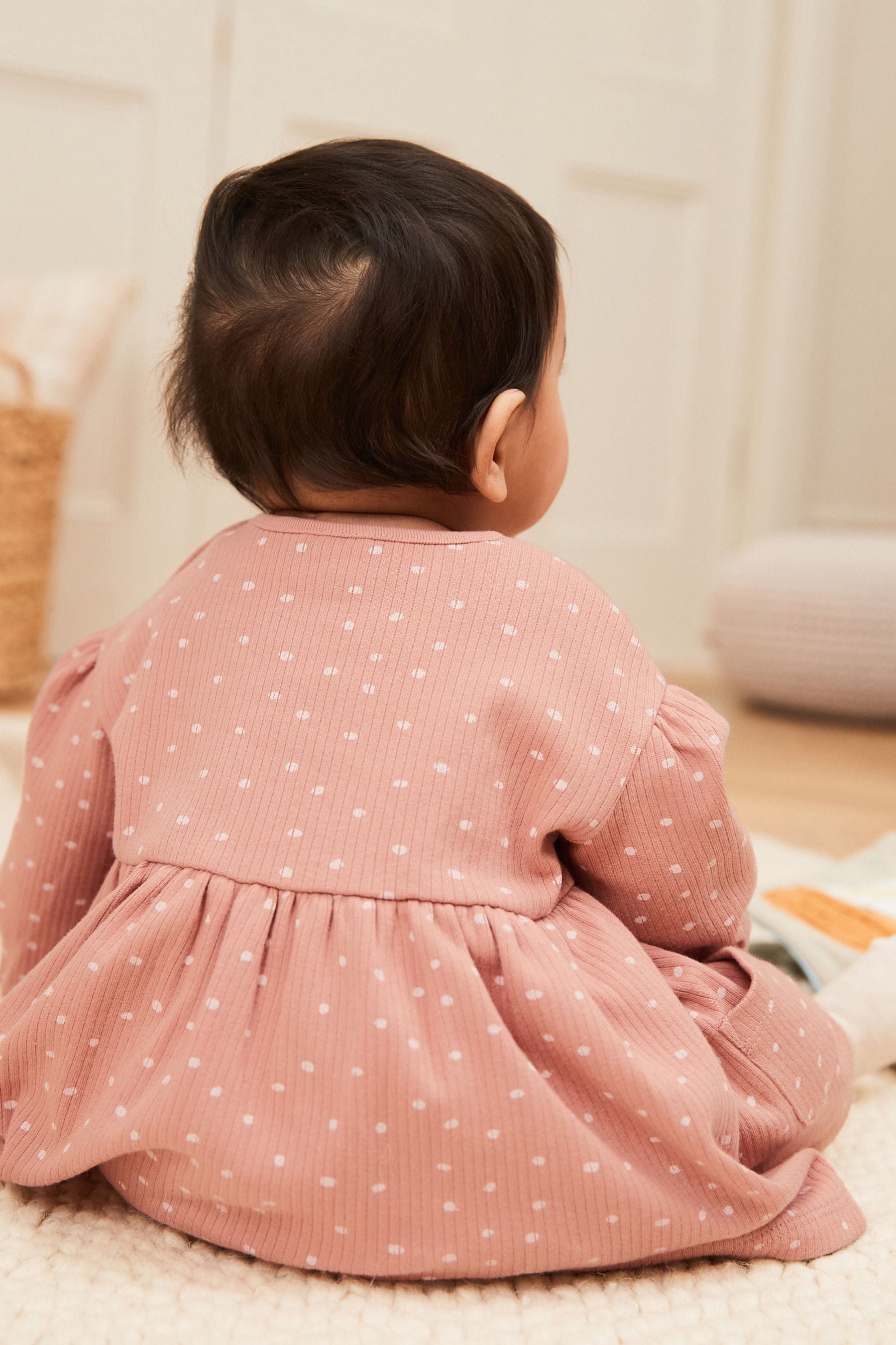 Rust Brown Baby Jersey Dress and Tight Set (0mths-2yrs)