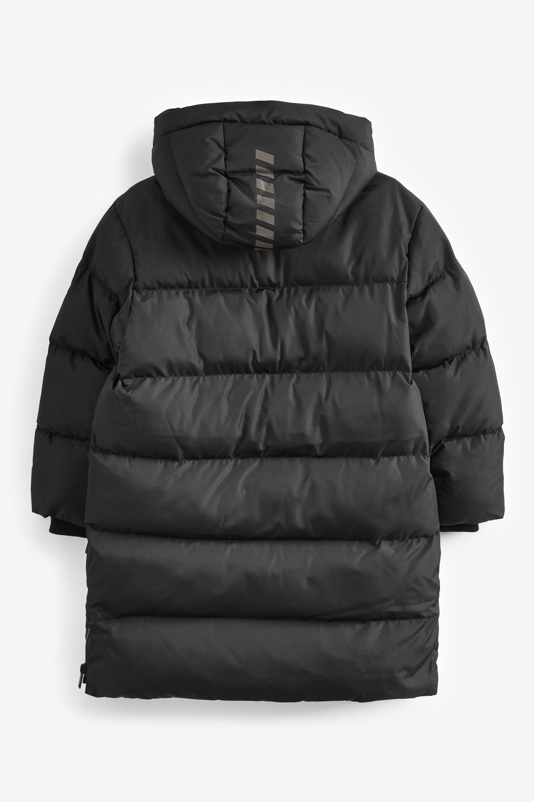 Black Extra Longline Puffer Coat (3-16yrs)