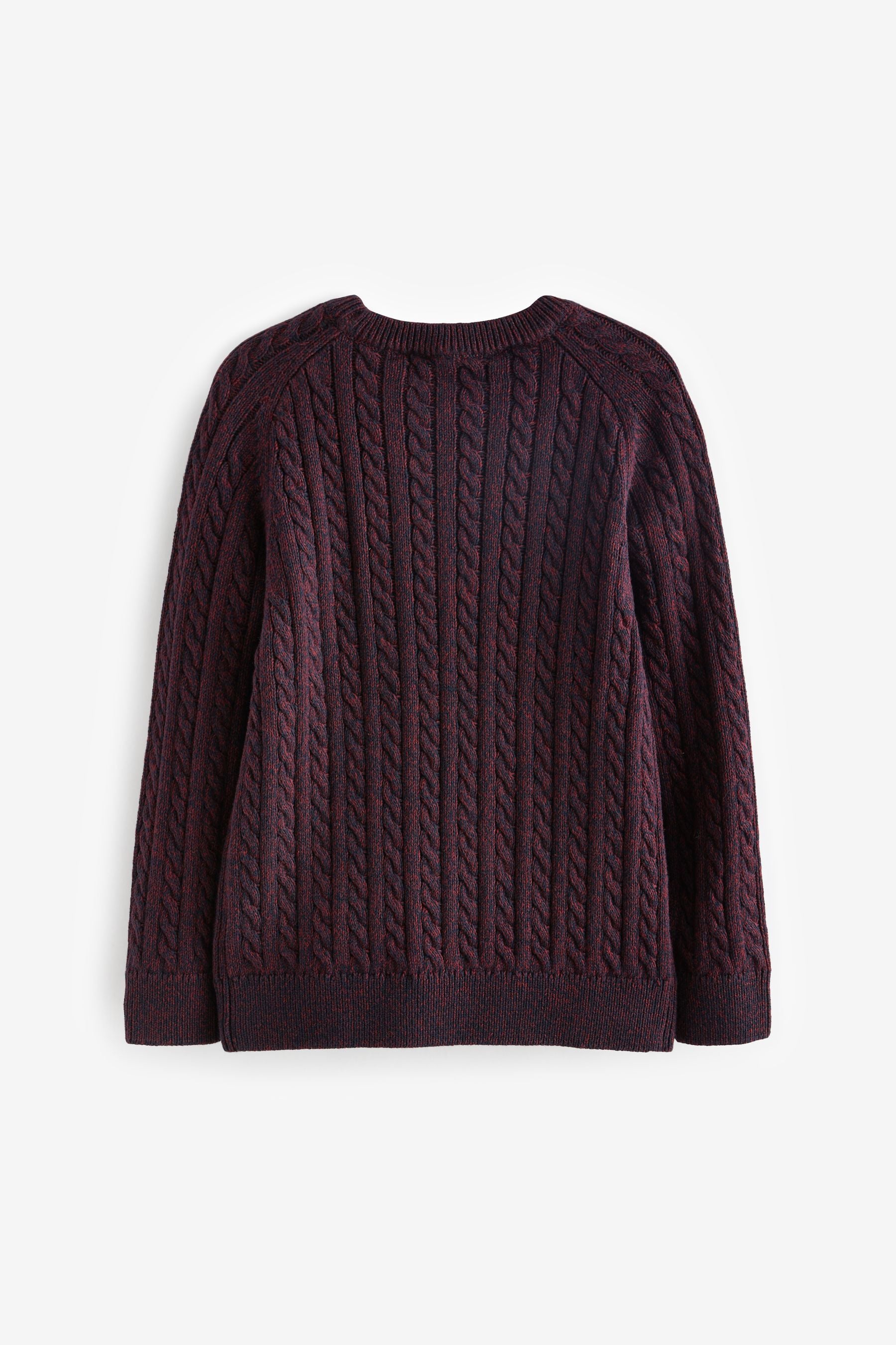 Plum Purple Cable Knit Crew Jumper (3-16yrs)