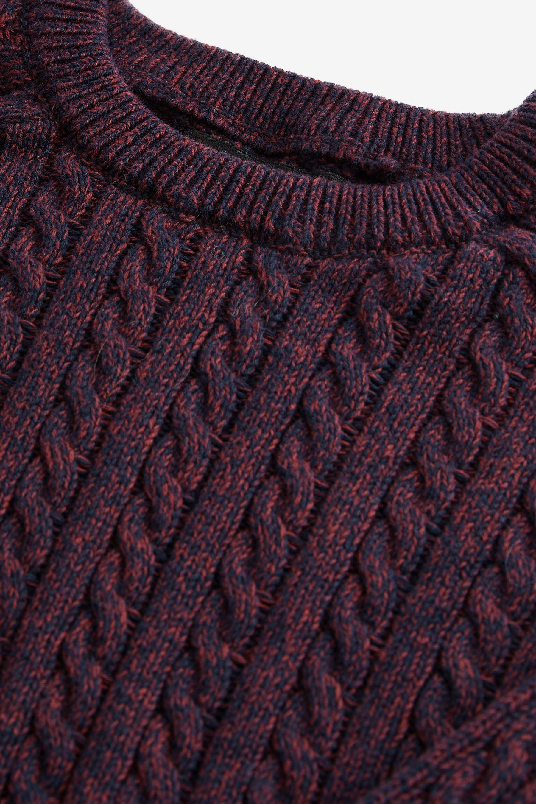 Plum Purple Cable Knit Crew Jumper (3-16yrs)