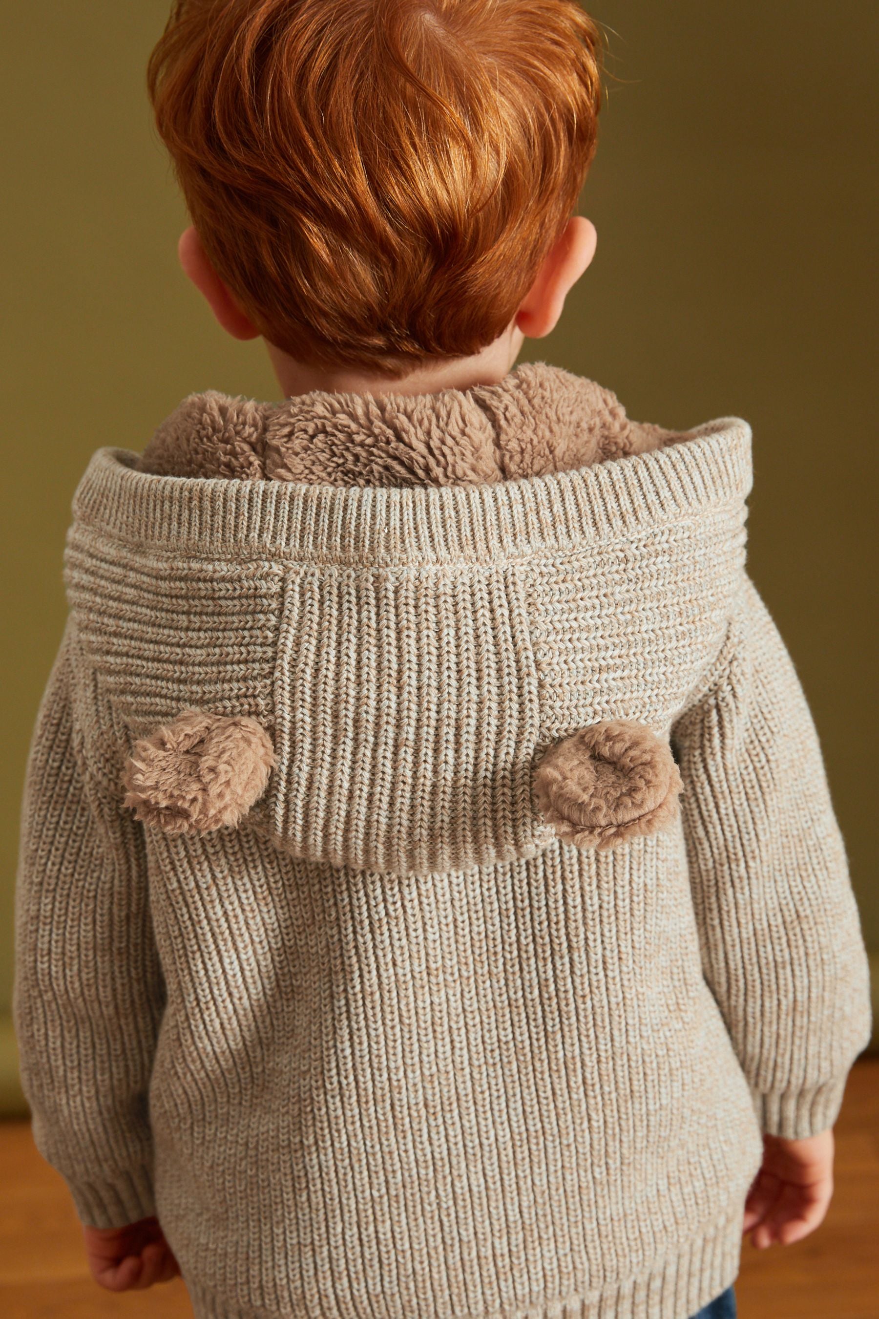 Brown Bear Borg Lined Hooded Cardigan (3mths-7yrs)